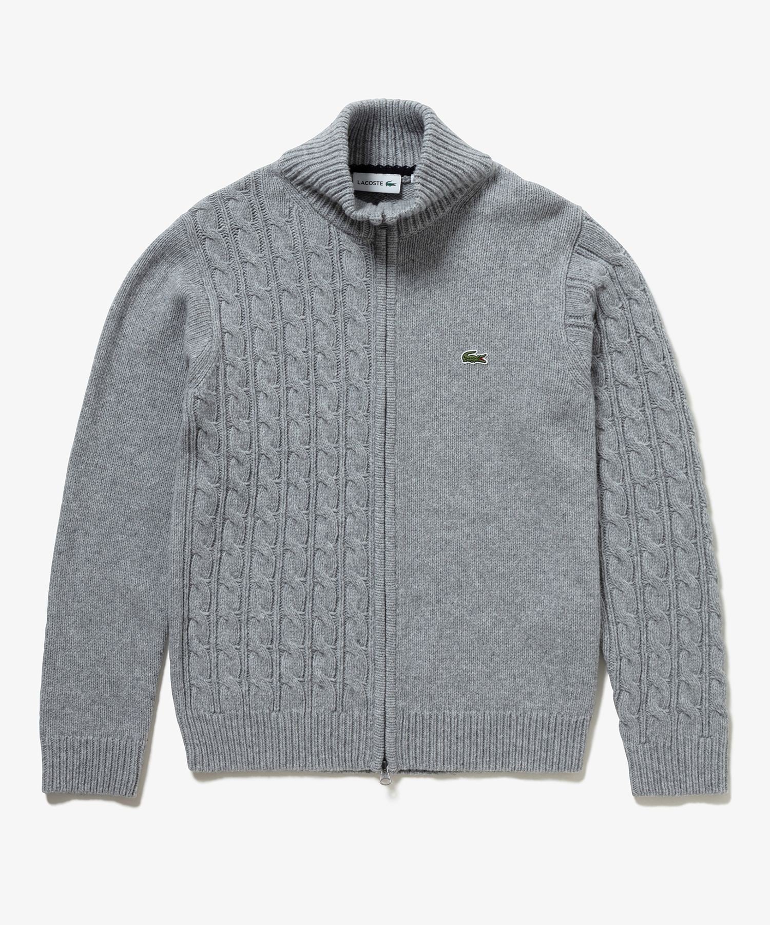 LACOSTE｜クレイジーニッティングハイネックジップカーディガン