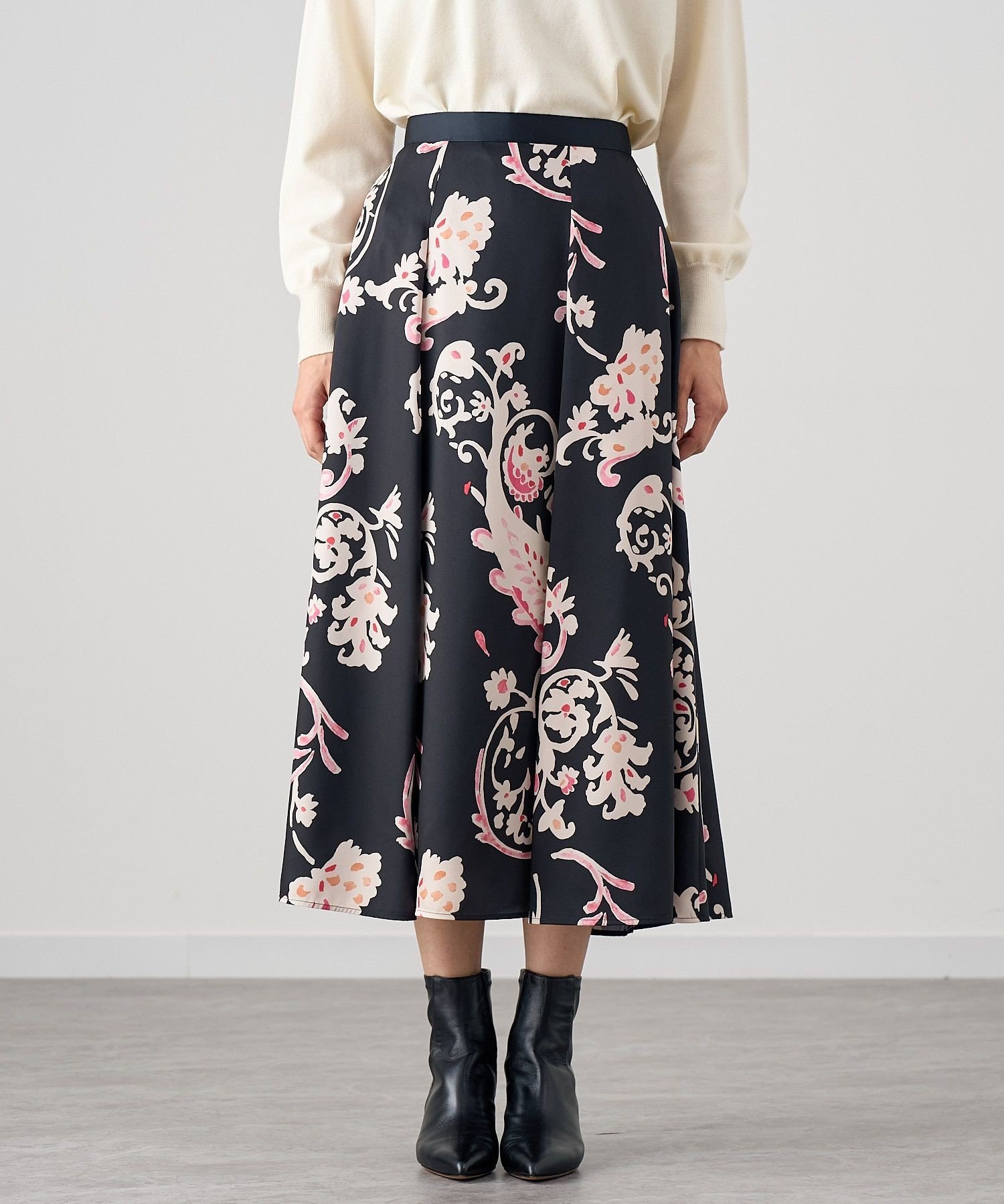 ANAYI｜アラベスクプリントタック スカート | Rakuten Fashion(楽天