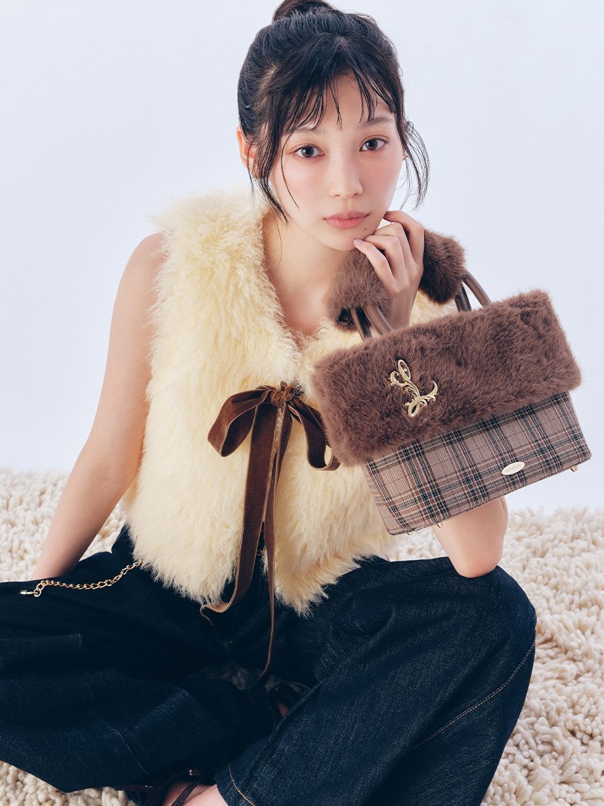 LILY BROWN｜エコファーコンビマルチウェイトート | Rakuten Fashion