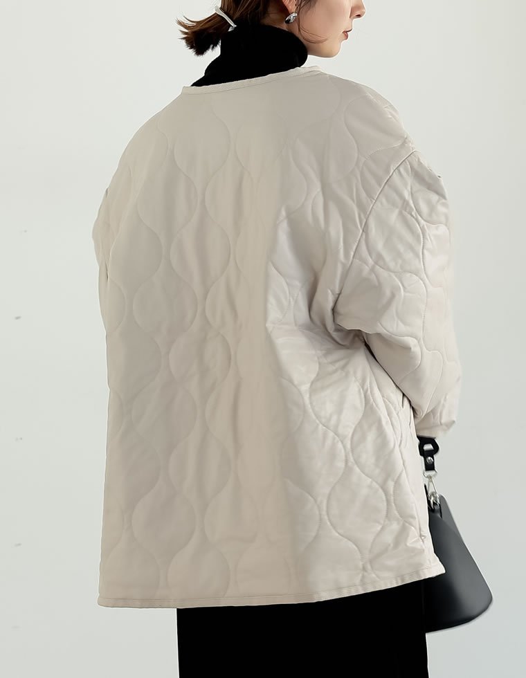 Re:EDIT｜フェイクレザーキルティングジャケット | Rakuten Fashion