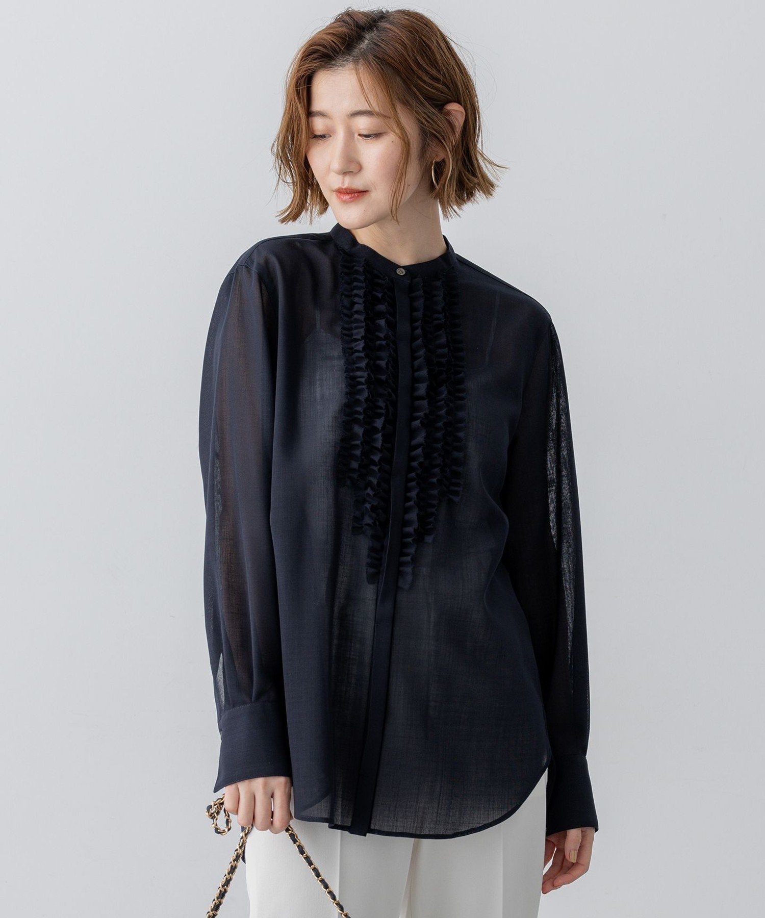 23区｜【VERY11月号掲載/洗える】TWボイル フリルディテール ブラウス