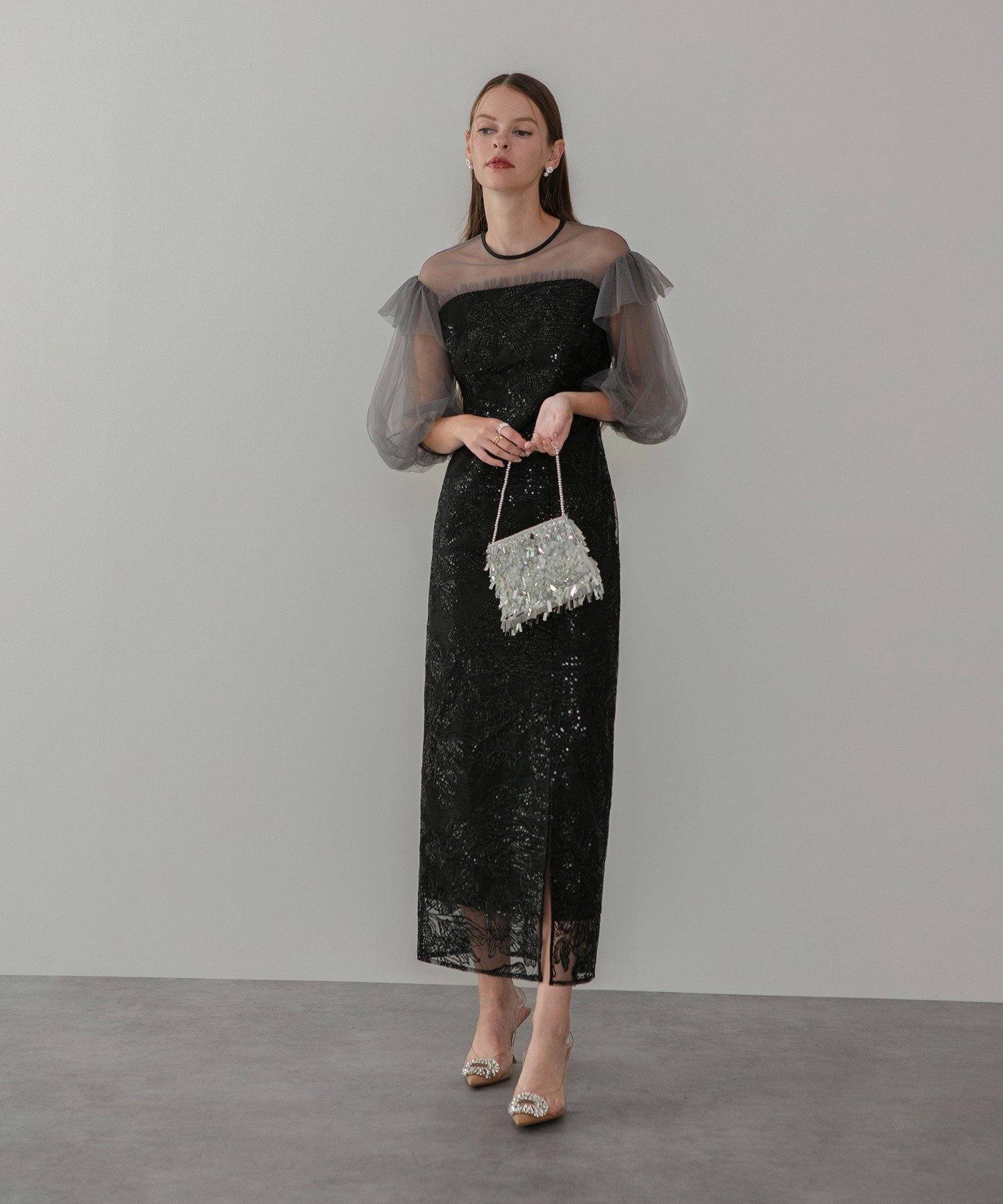 Leja｜Leja-フラワースパンコールシアーフリルスリーブIライン