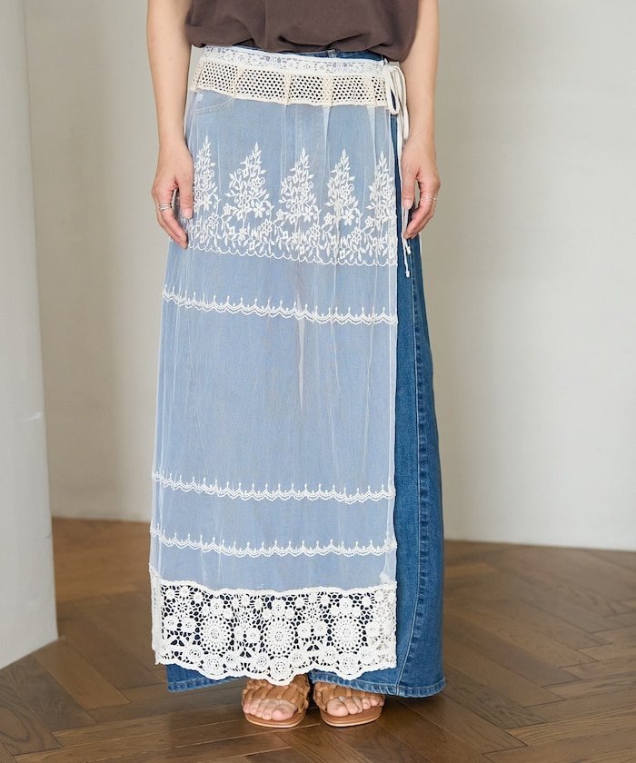 FREAK'S STORE｜ナイロン レース エプロンスカート/レースラップ