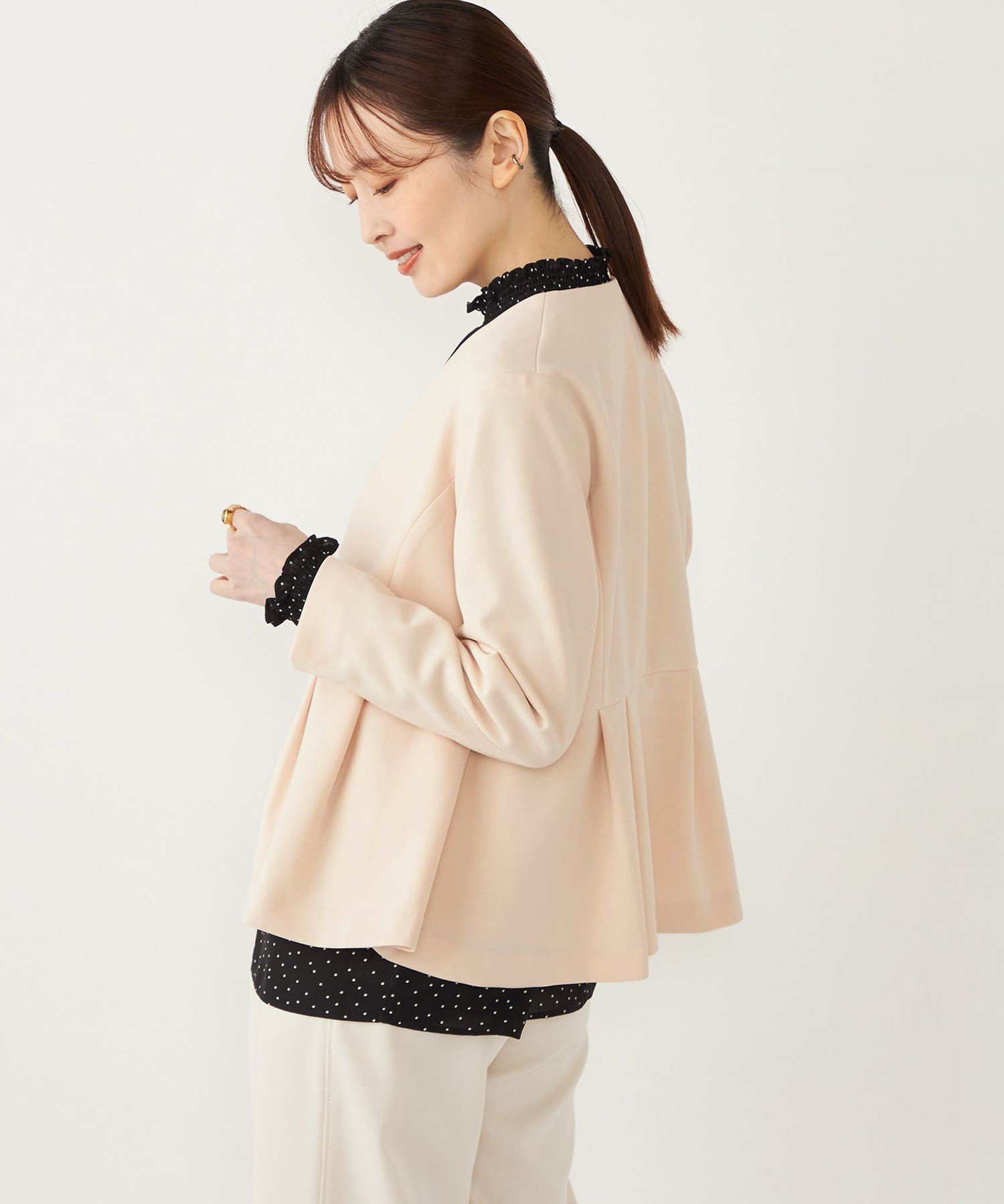 SHIPS｜SHIPS Colors:ストレッチ ジョーゼット ペプラム ジャケット