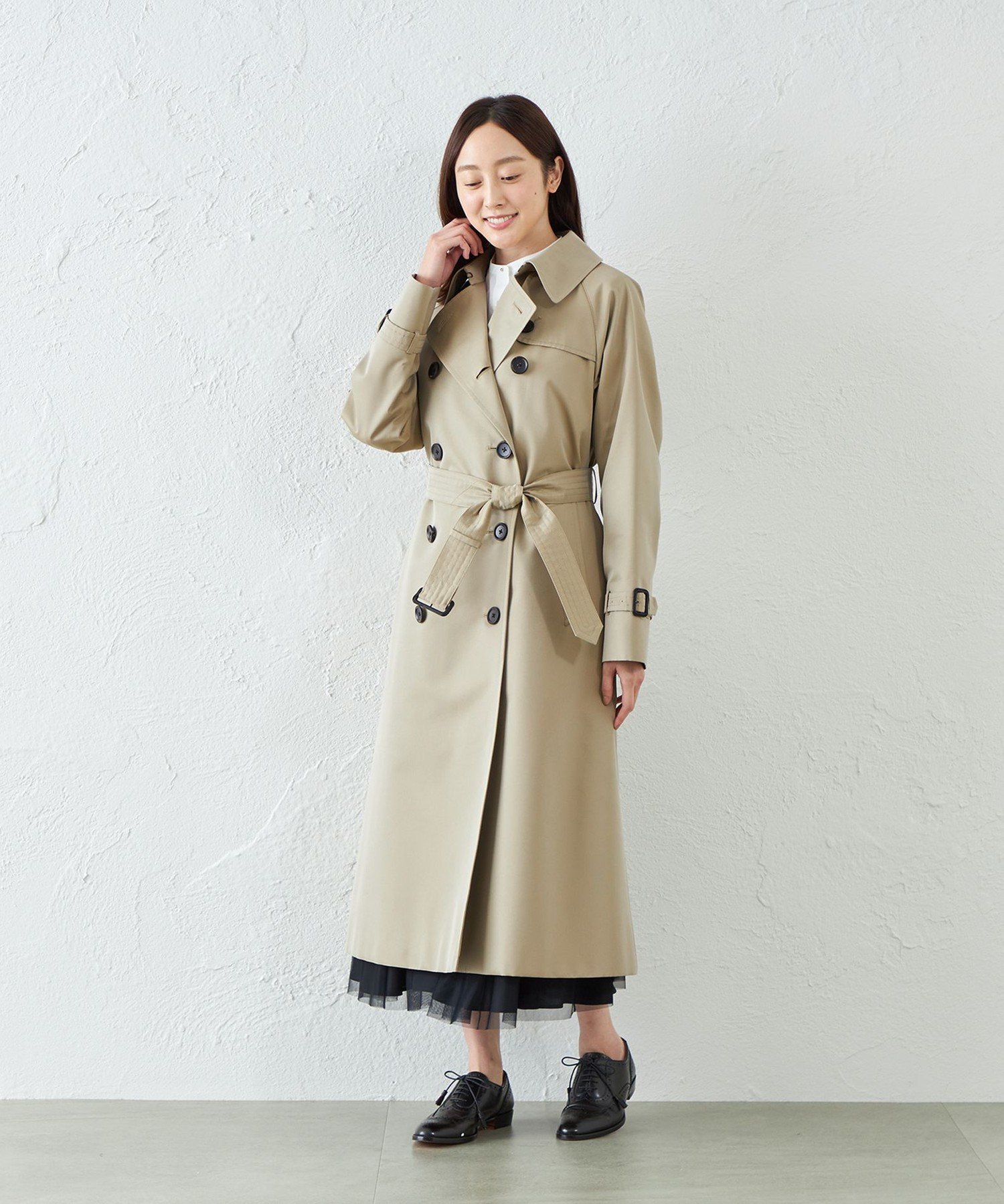 SANYO 100年　百年　トレンチ　コート　ベージュ　ライナー付き　Sサイズ 100年コート＞クラシックモデル ダブルトレンチコート(コート