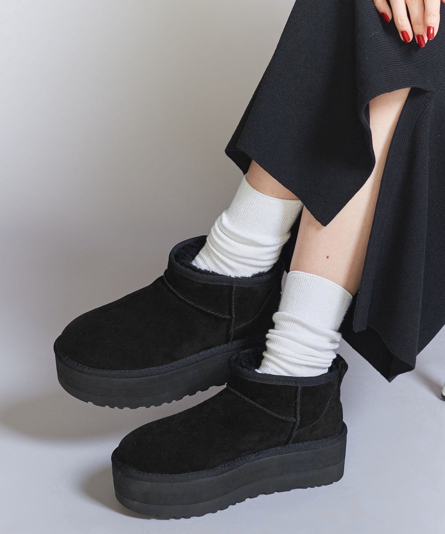 UGG クラシックウルトラミニ　プラットフォーム 黒 US6 JP24 BEAUTY&YOUTH UNITED ARROWS｜<UGG>クラシック ウルトラミニ