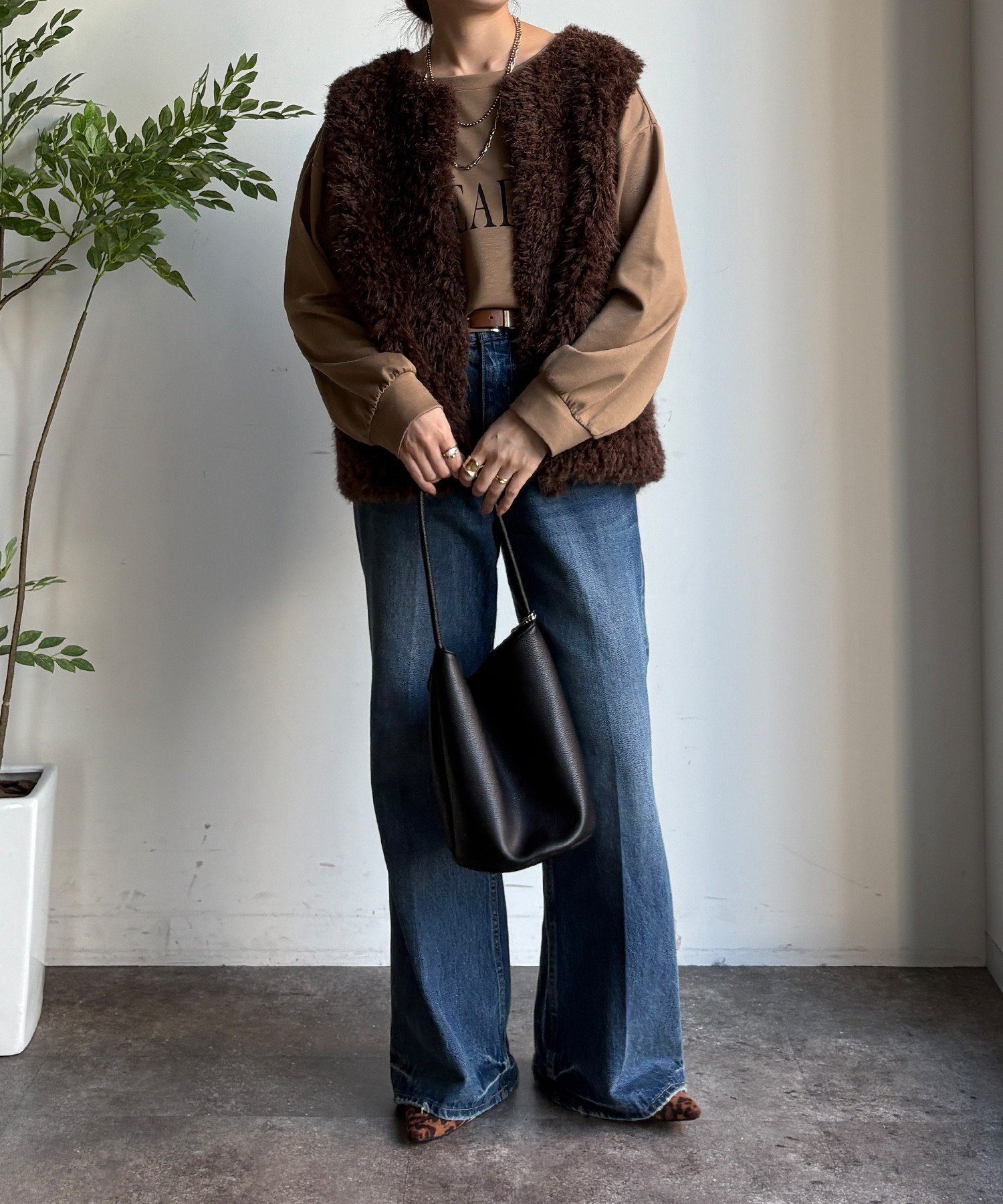 DOUDOU｜フェイクカシミヤファーベスト | Rakuten Fashion(楽天