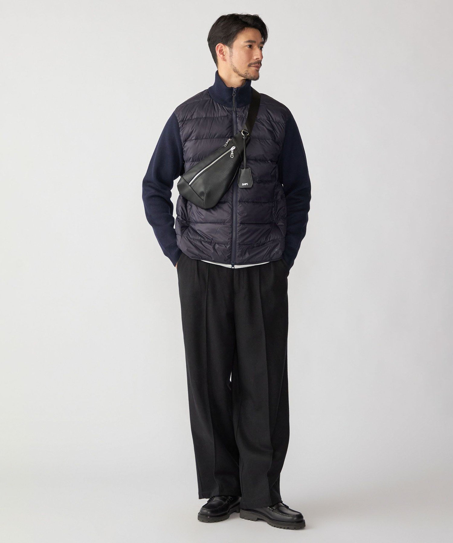 SHIPS 別注 TAION ダウンニット ジャケット WEB限定/SHIPS別注】TAION:〈手洗い可能〉ハイネック ダブルジップ