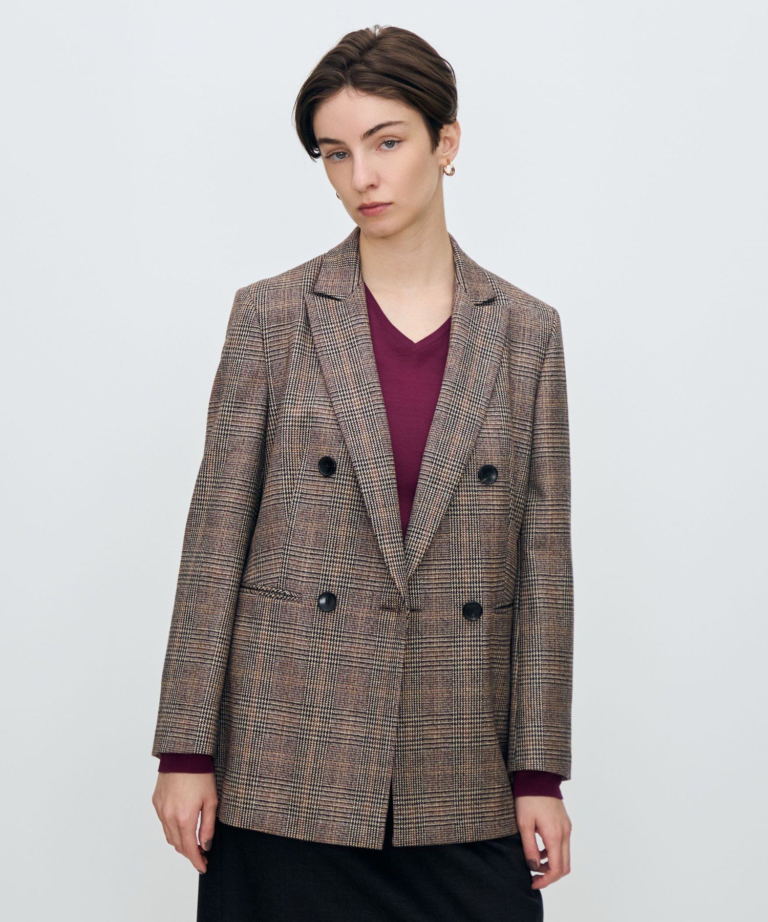 TOMORROWLAND｜シックバーガンディー ダブルブレストジャケット