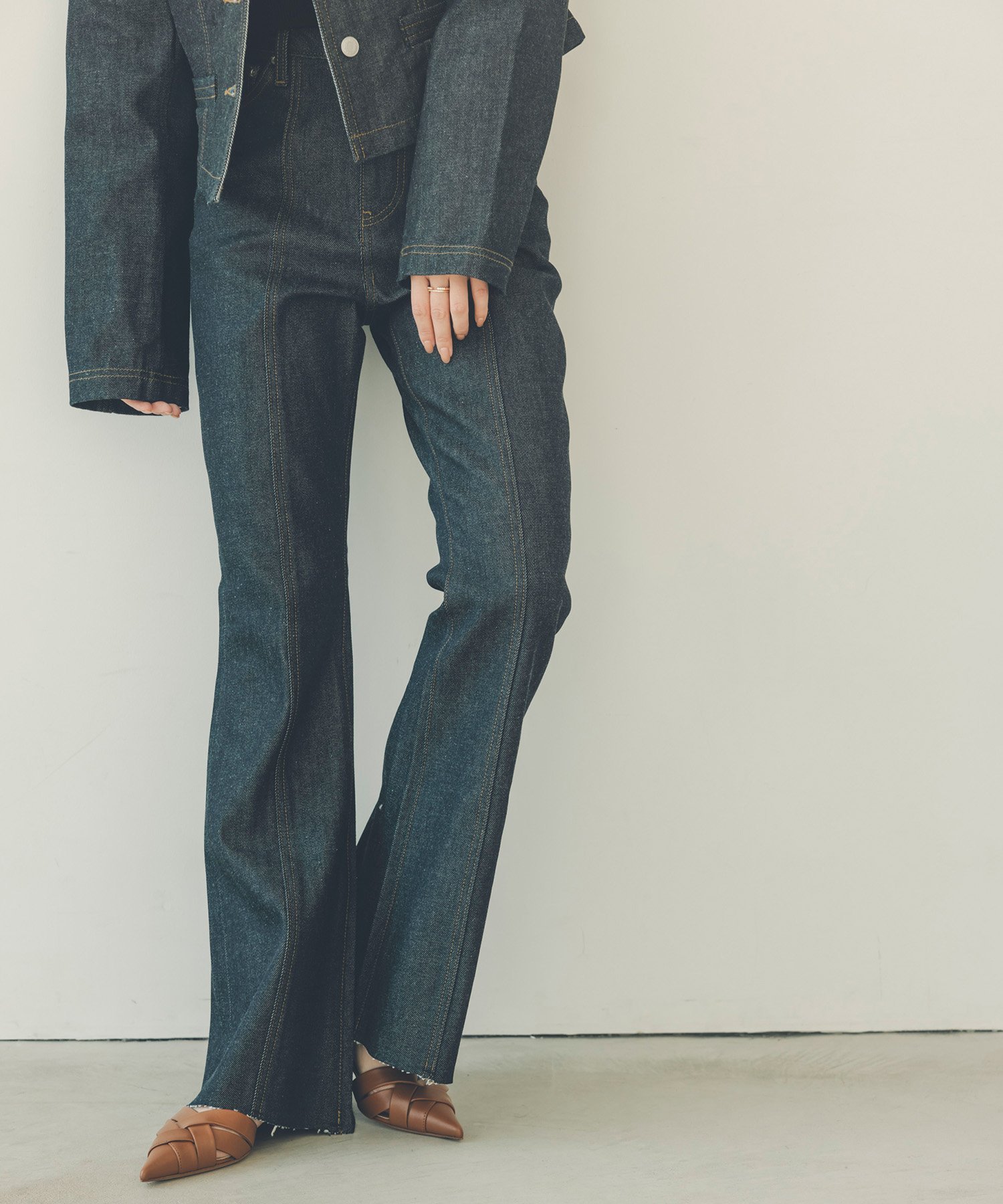 anuans｜ノーカラーデニムジャケット | Rakuten Fashion(楽天