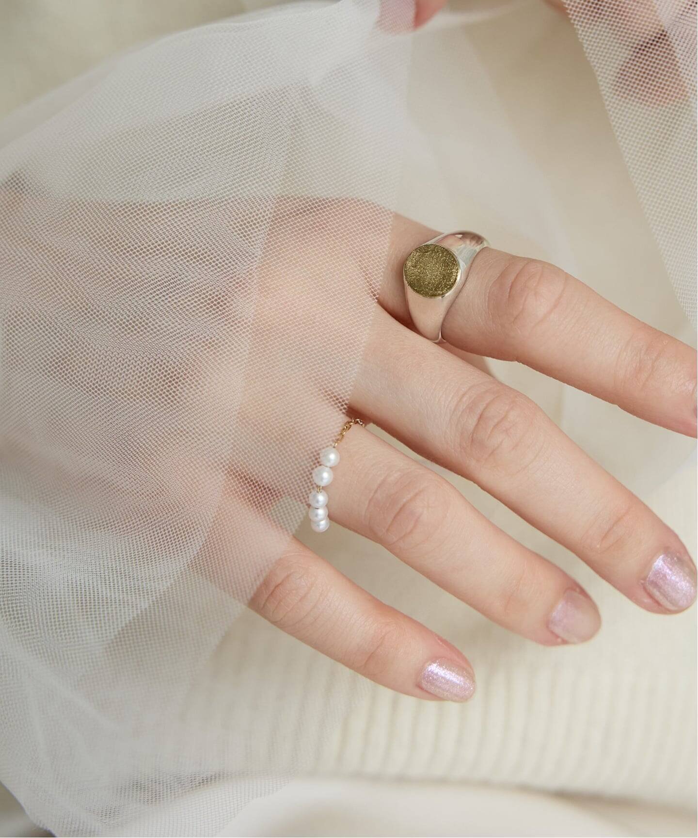 IENA｜GIGI/ジジ 別注 PEARL CHAIN RING EX | Rakuten Fashion(楽天
