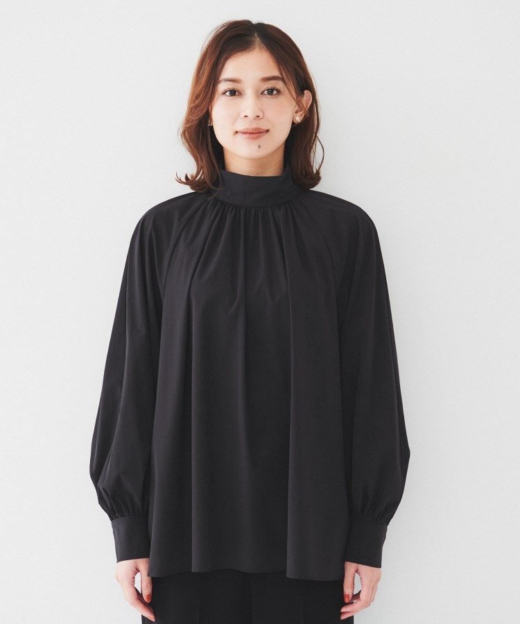 UNTITLED｜【通勤】ボウタイ付スタンドネック ボリュームブラウス