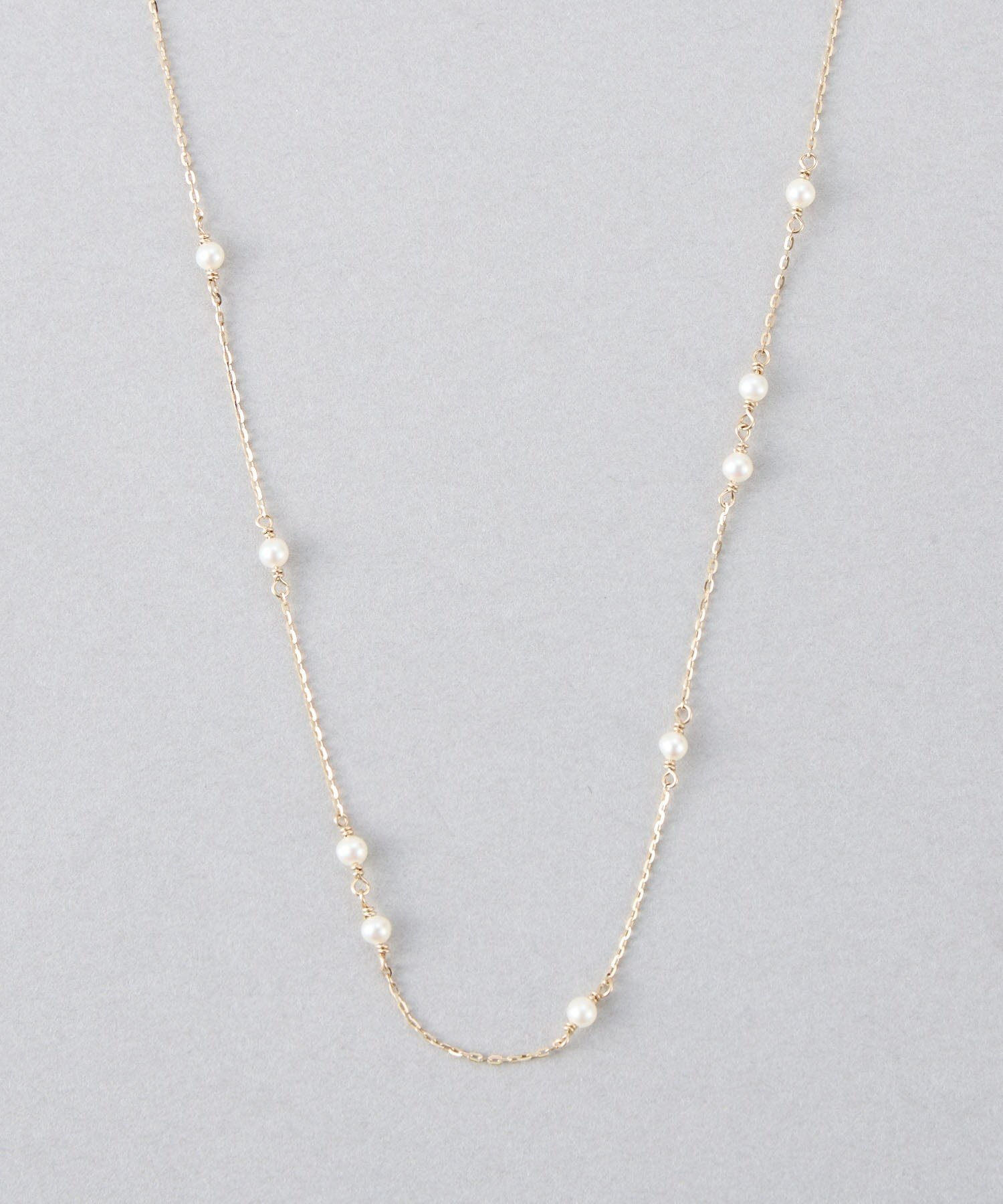 ete｜K10YG ライスパール ステーション ネックレス | Rakuten Fashion