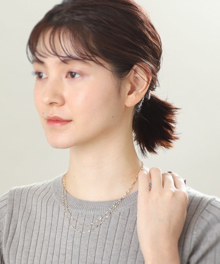 COCOSHNIK｜K18フラワークロスチェーン ロングネックレス | Rakuten