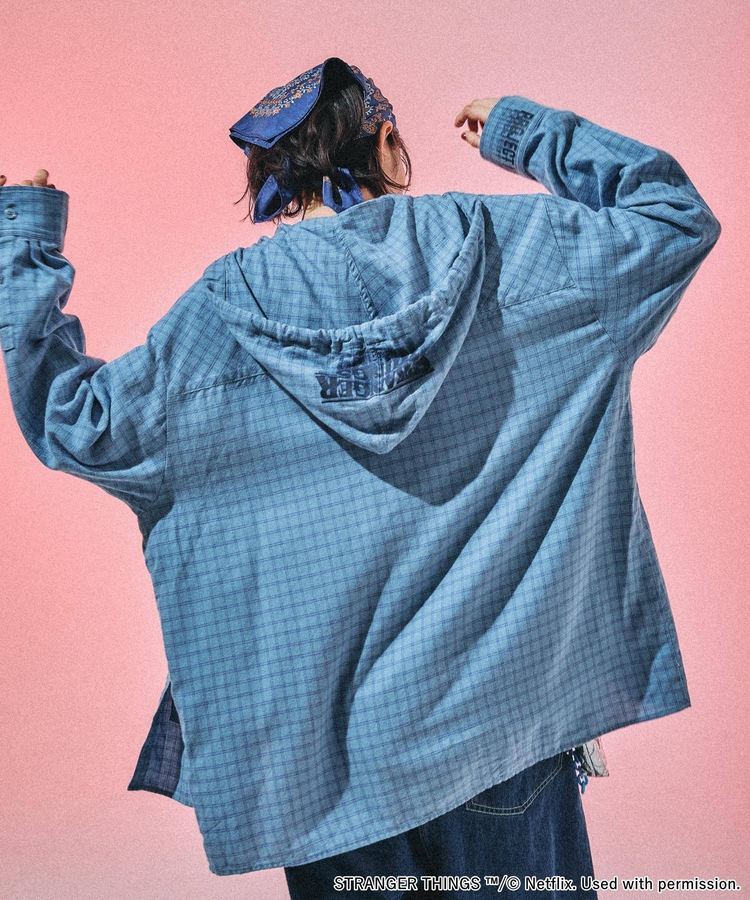 niko and ｜【STRANGER THINGS】コラボ チェックフードシャツ