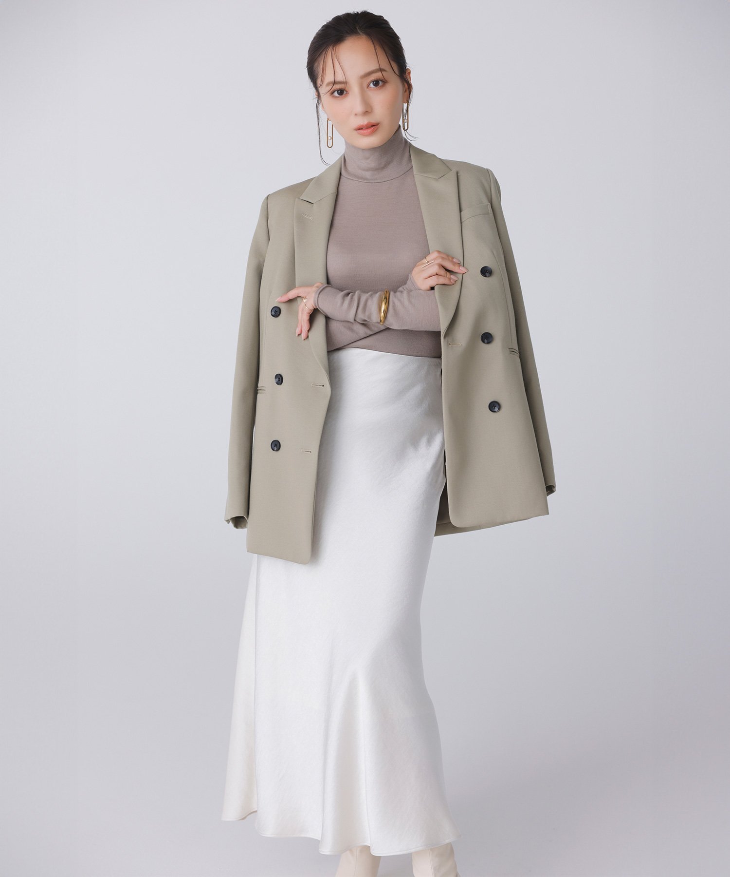 anuans｜サテンバイアスナロースカート | Rakuten Fashion(楽天