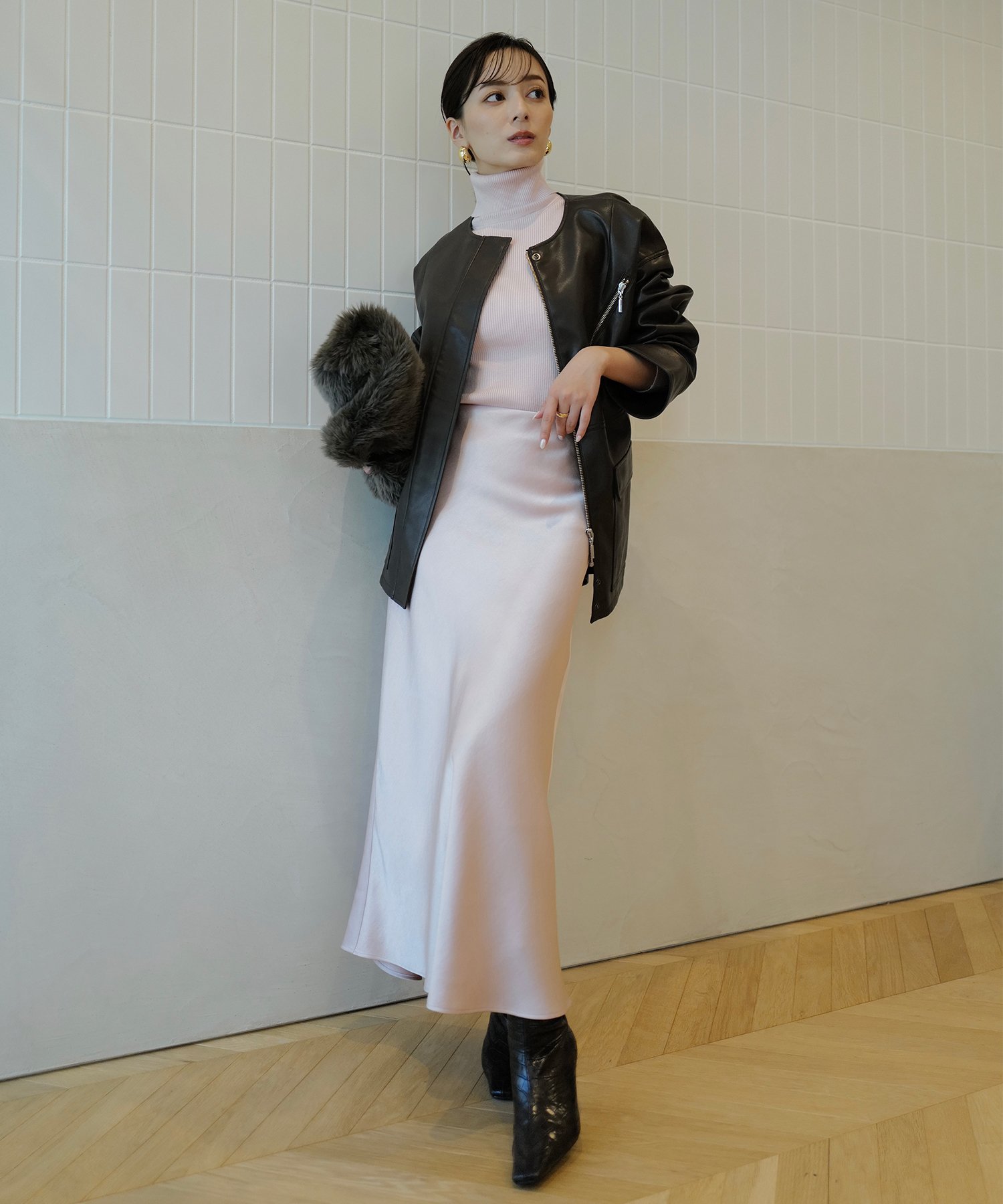 anuans｜サテンバイアスナロースカート | Rakuten Fashion(楽天