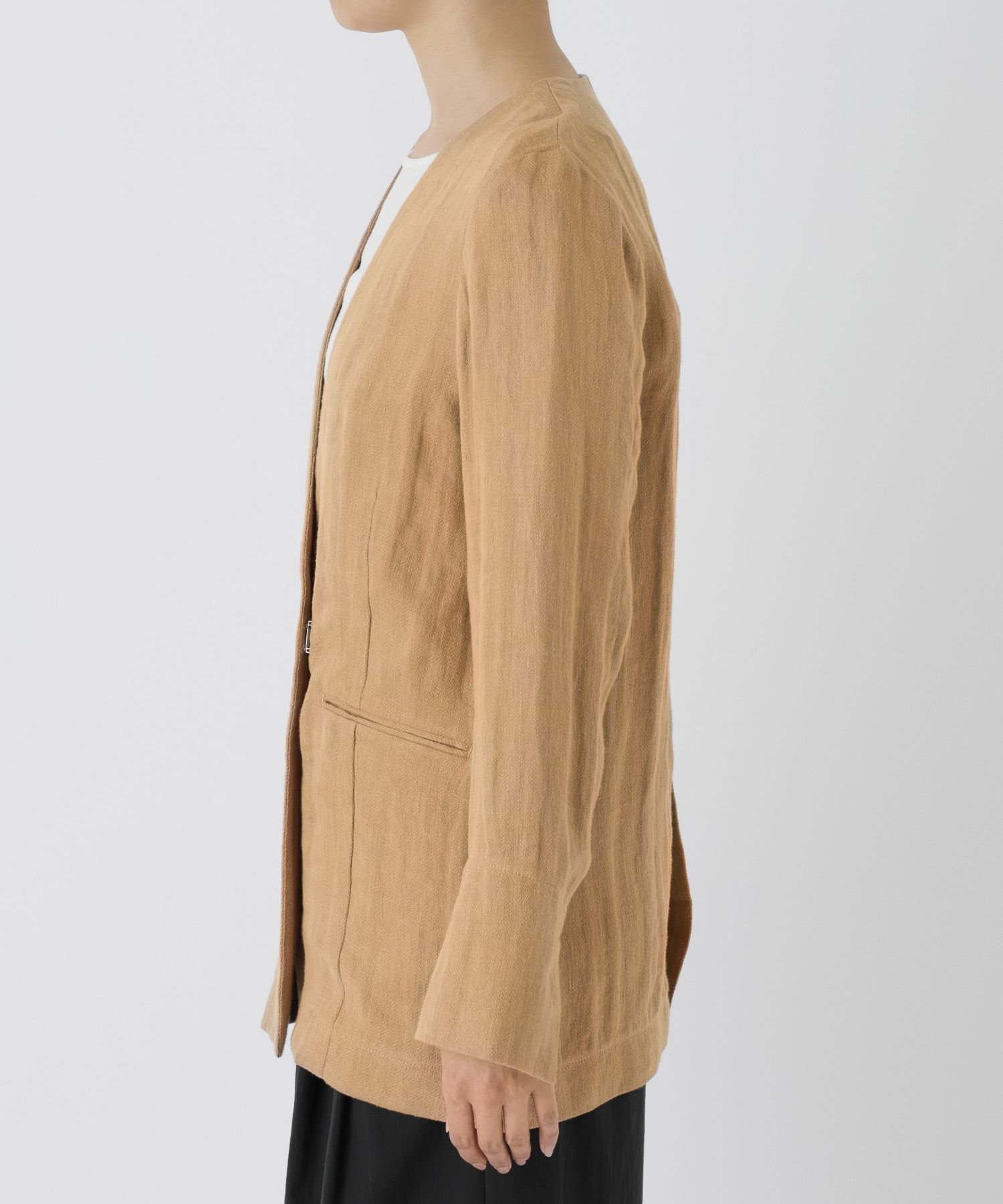 BABYLONE｜リネンノーカラージャケット | Rakuten Fashion(楽天