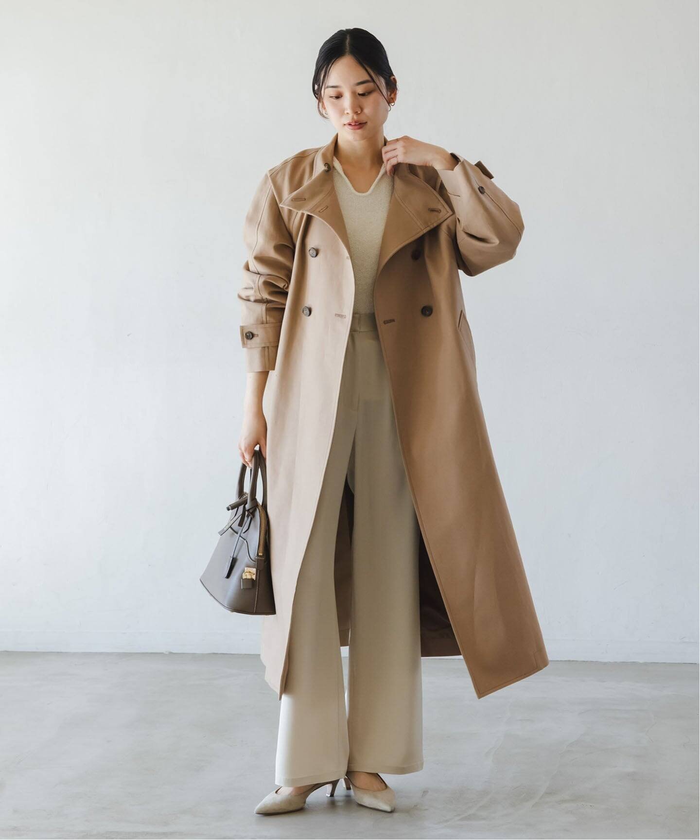 NOBLE｜コットンダブルクロスハイネックロングコート | Rakuten