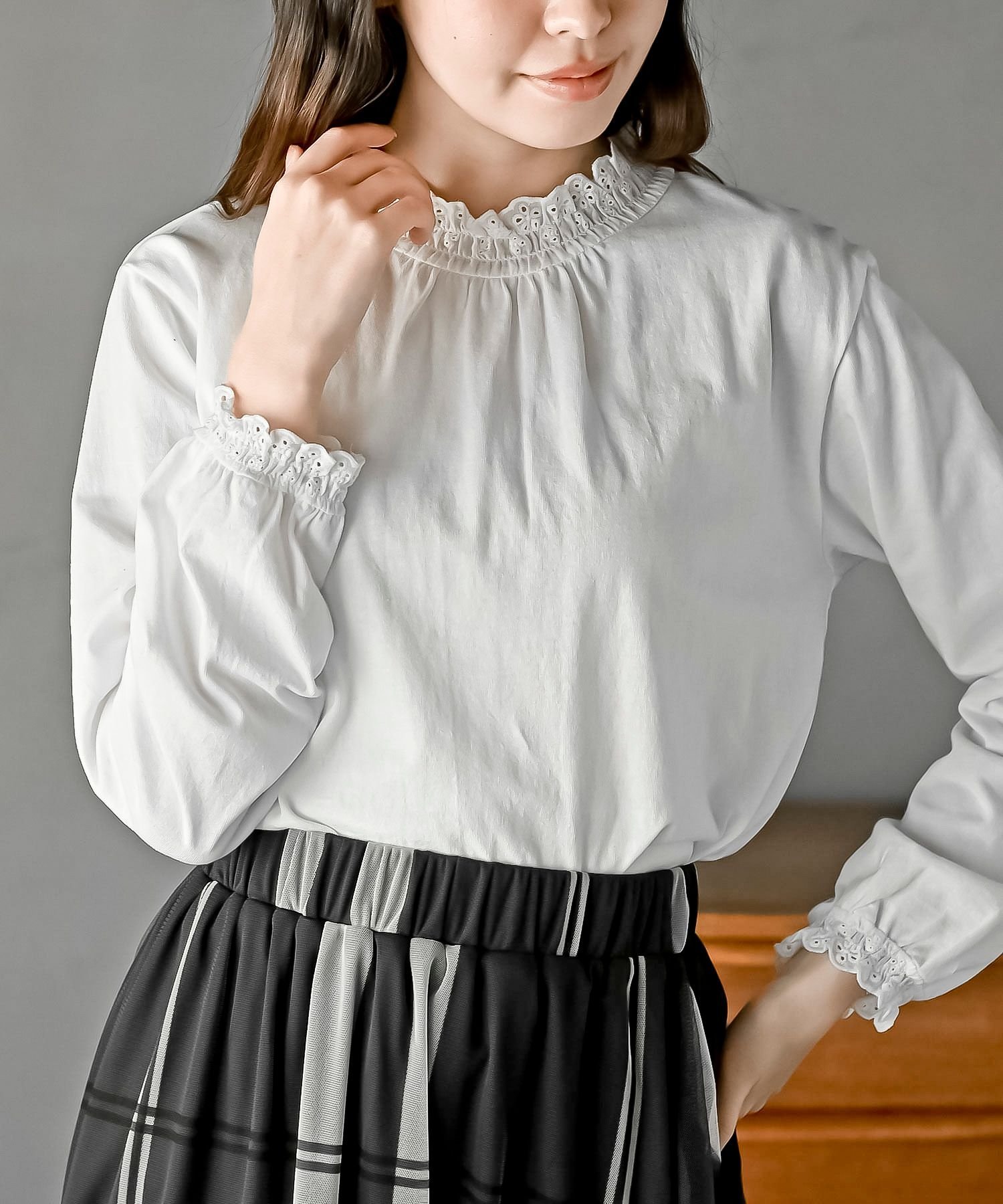 rps｜レース襟シャーリングカットソー | Rakuten Fashion(楽天