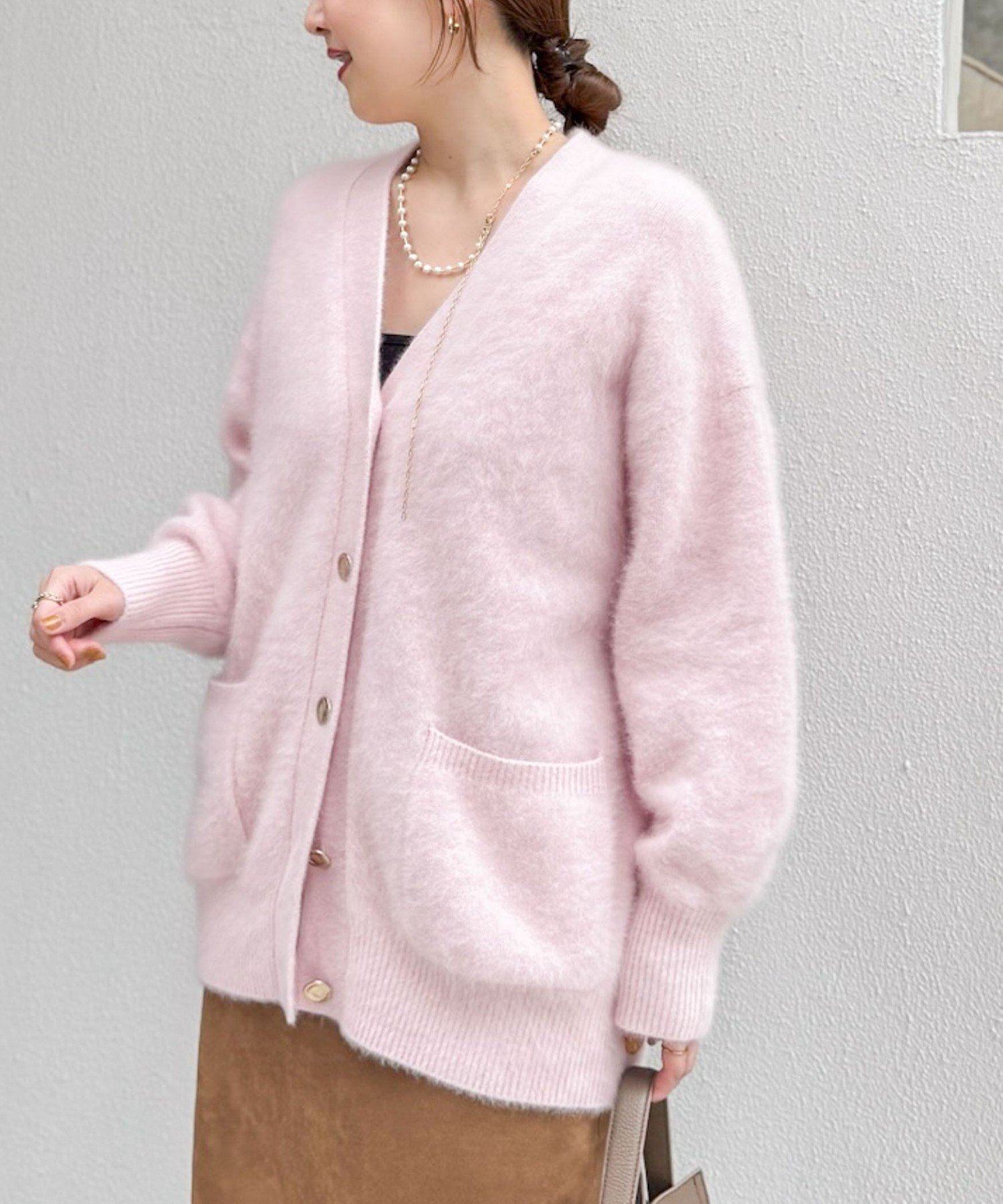 NOLLEY'S｜カシミヤ混ヘアリーVネックカーディガン | Rakuten Fashion