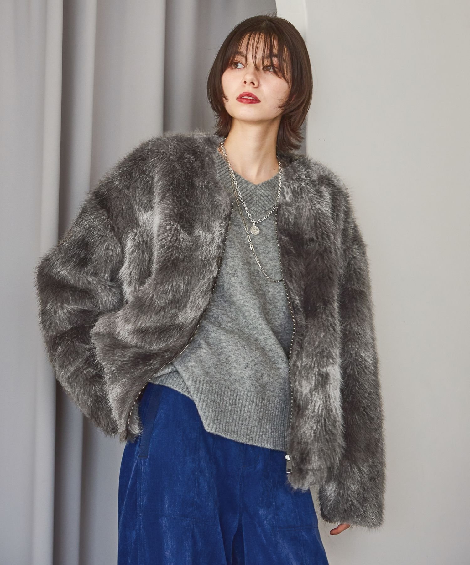 niko and ｜フサフサアソートファーブルゾン | Rakuten Fashion