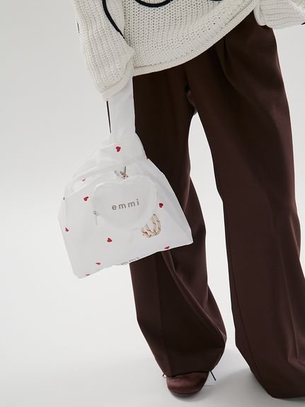 emmi｜【HEART】 eco ハーフスリーブハートジャガードニット