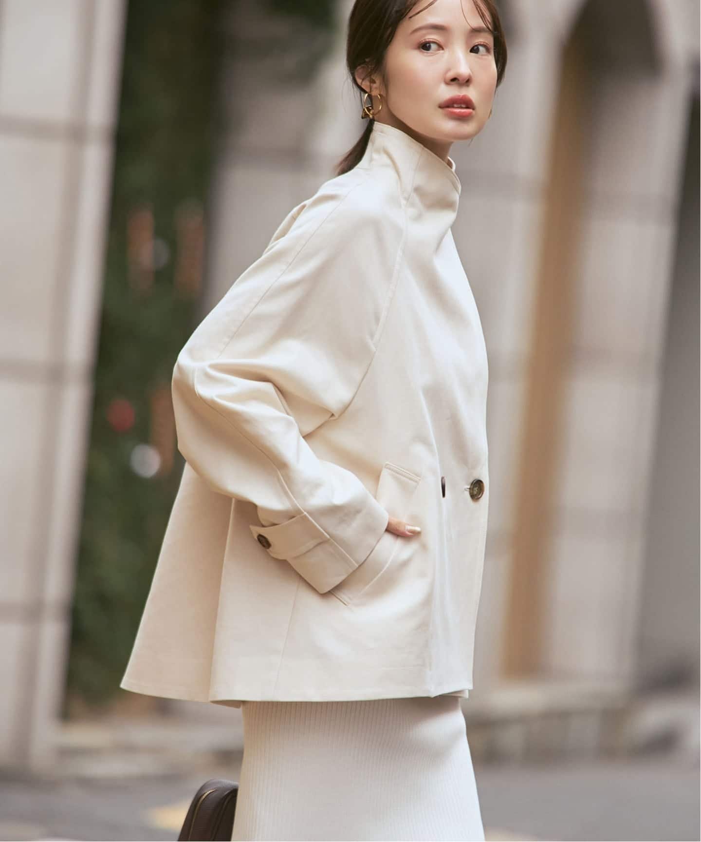 NOBLE｜《追加》コットンダブルクロススタンドショートコート