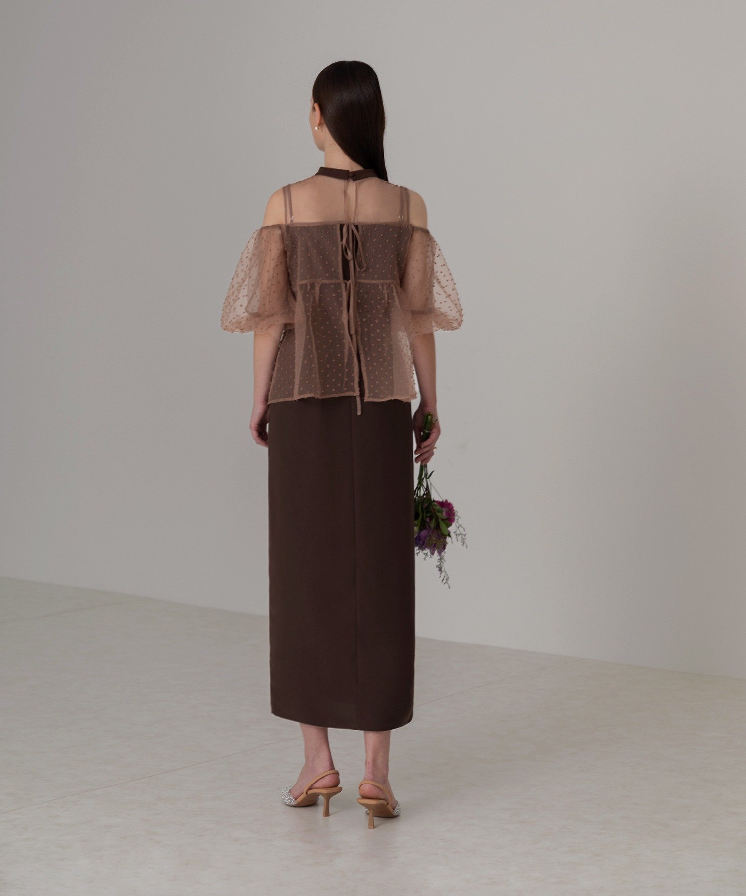 Leja｜LEJA-レースドットビスチェセットアップIラインワンピースドレス