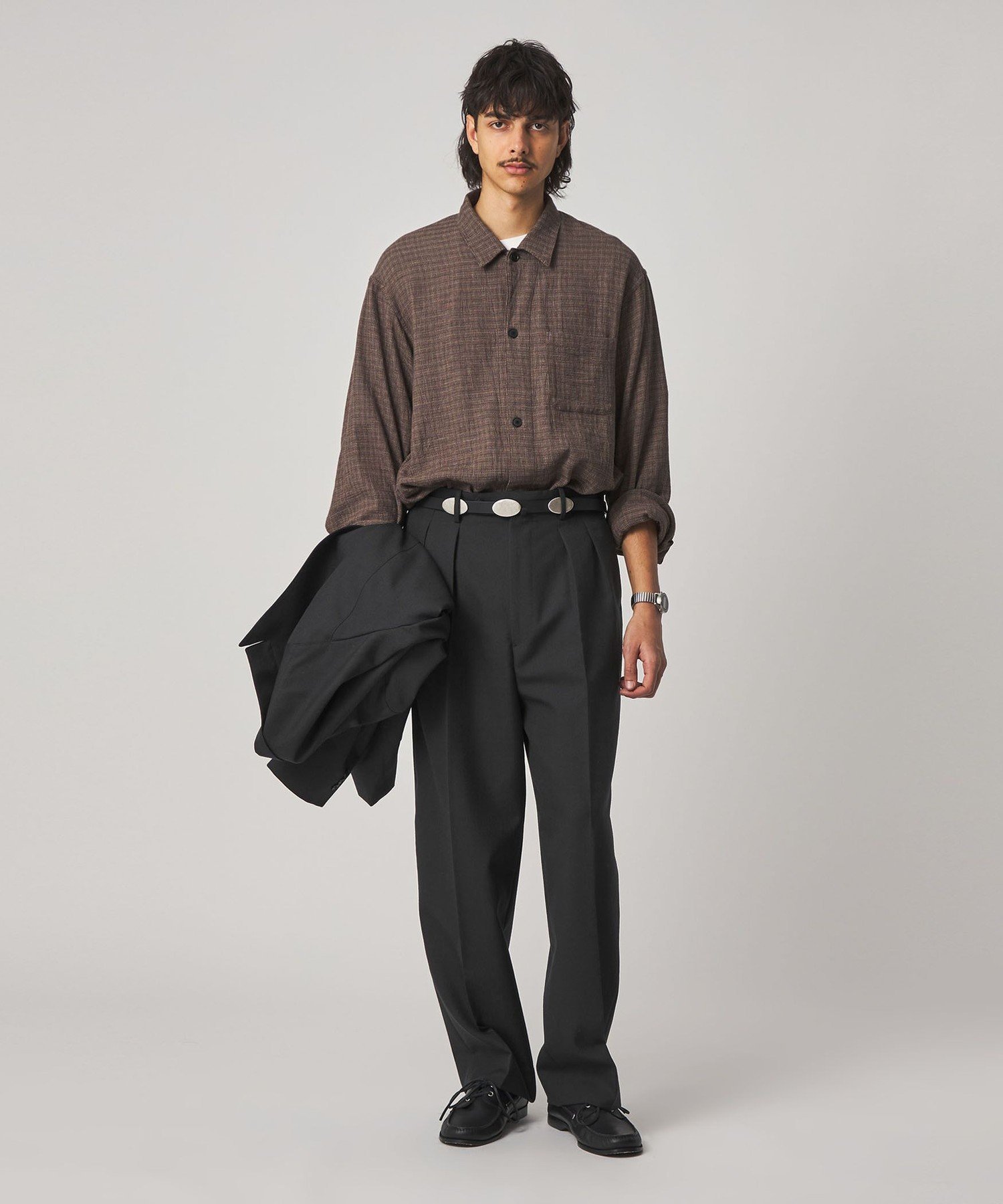 Steven Alanウール オックスフォード ツープリーツ ドレストラウザーズ BEAUTY&YOUTH UNITED ARROWS｜<Steven Alan> ウール オックスフォード