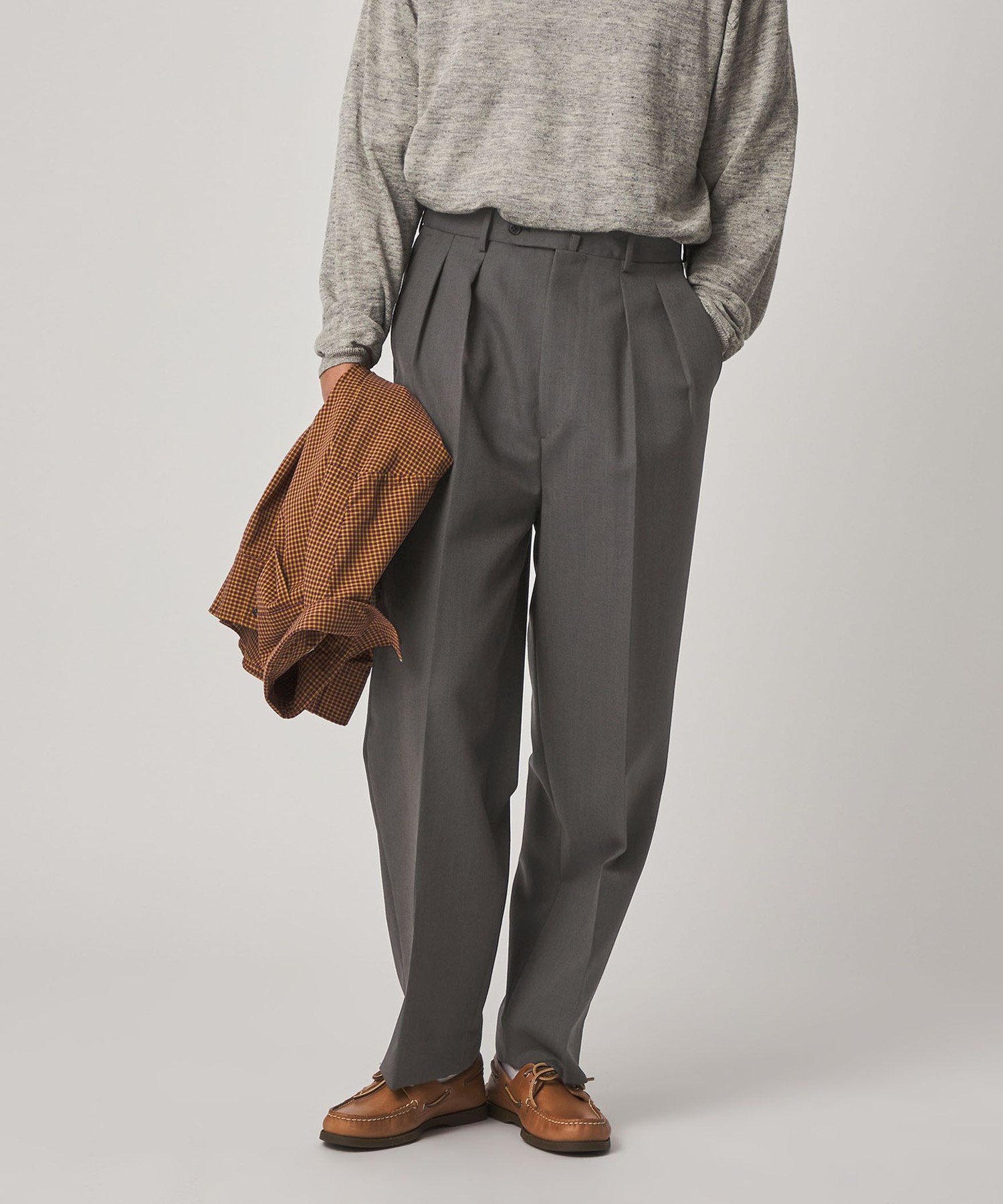 Steven Alanウール オックスフォード ツープリーツ ドレストラウザーズ BEAUTY&YOUTH UNITED ARROWS｜<Steven Alan> ウール オックスフォード