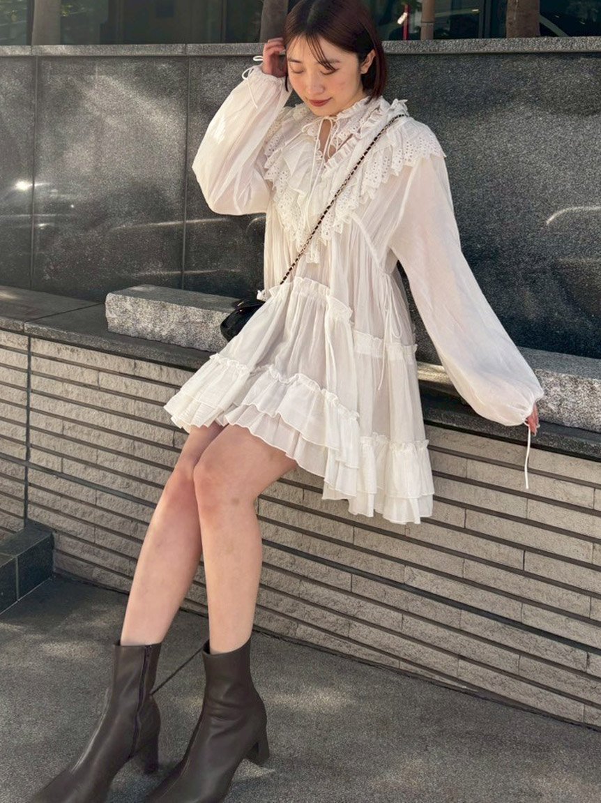 SNIDEL｜コットンレースBOHOチュニック | Rakuten Fashion(楽天