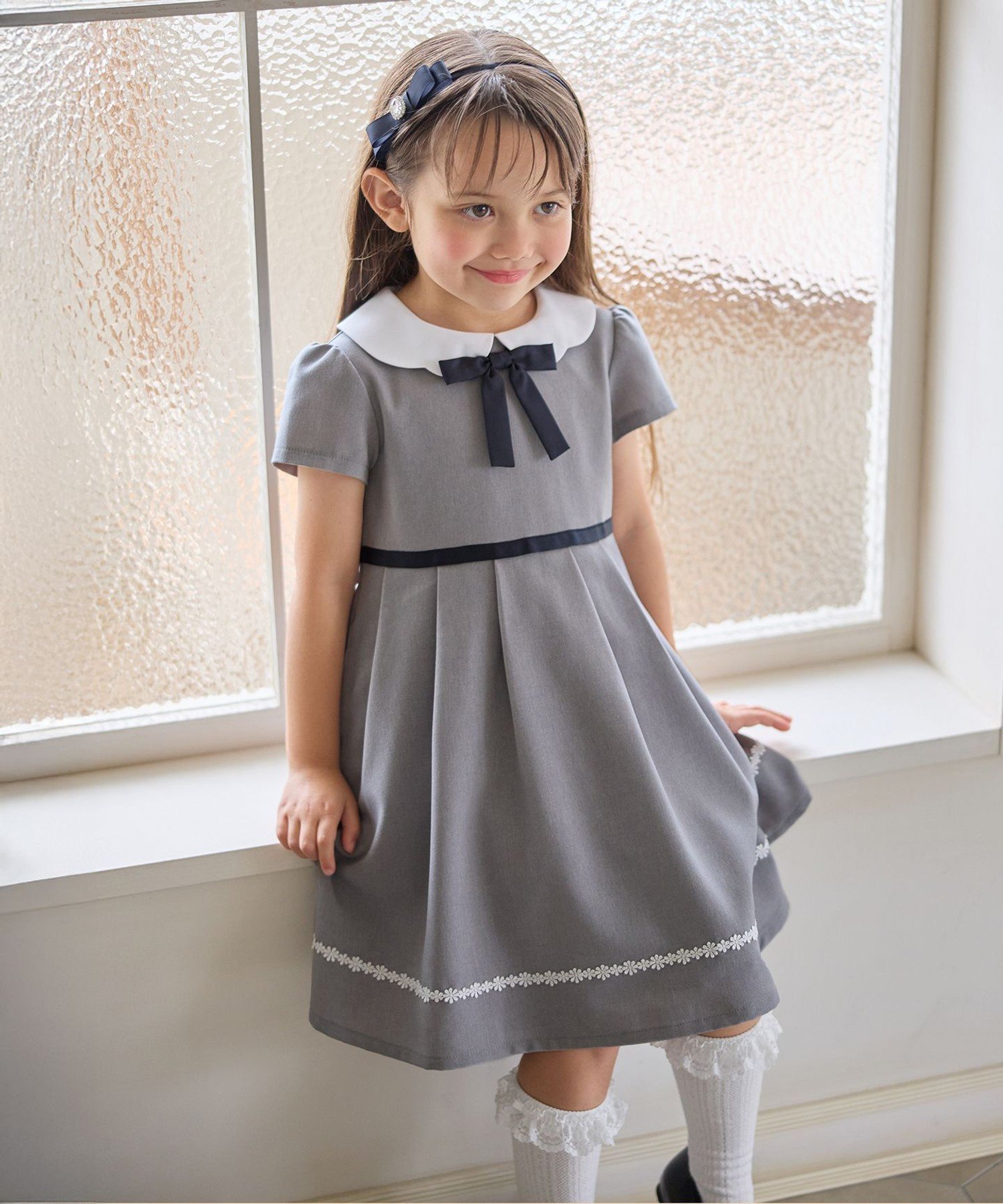 ANY｜【2点セット】ノーカラー ボレロジャケット+襟付き ワンピース