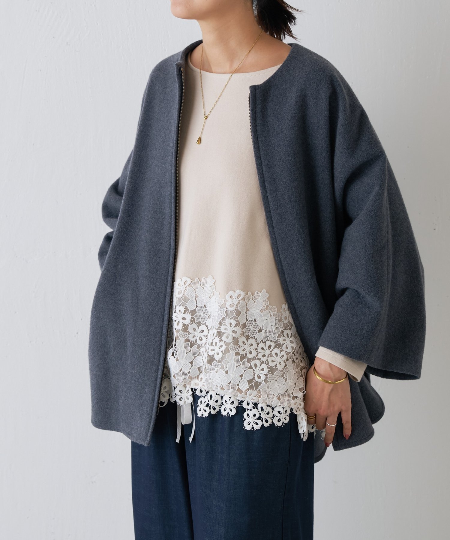 BEARDSLEY｜裾レースコットンカットソー | Rakuten Fashion(楽天