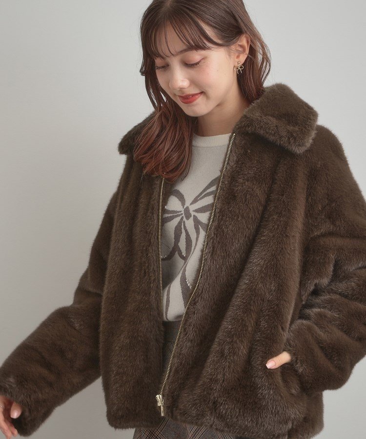 Couture Brooch｜【ふわふわ・上品】ミンクフェイクファーアウター