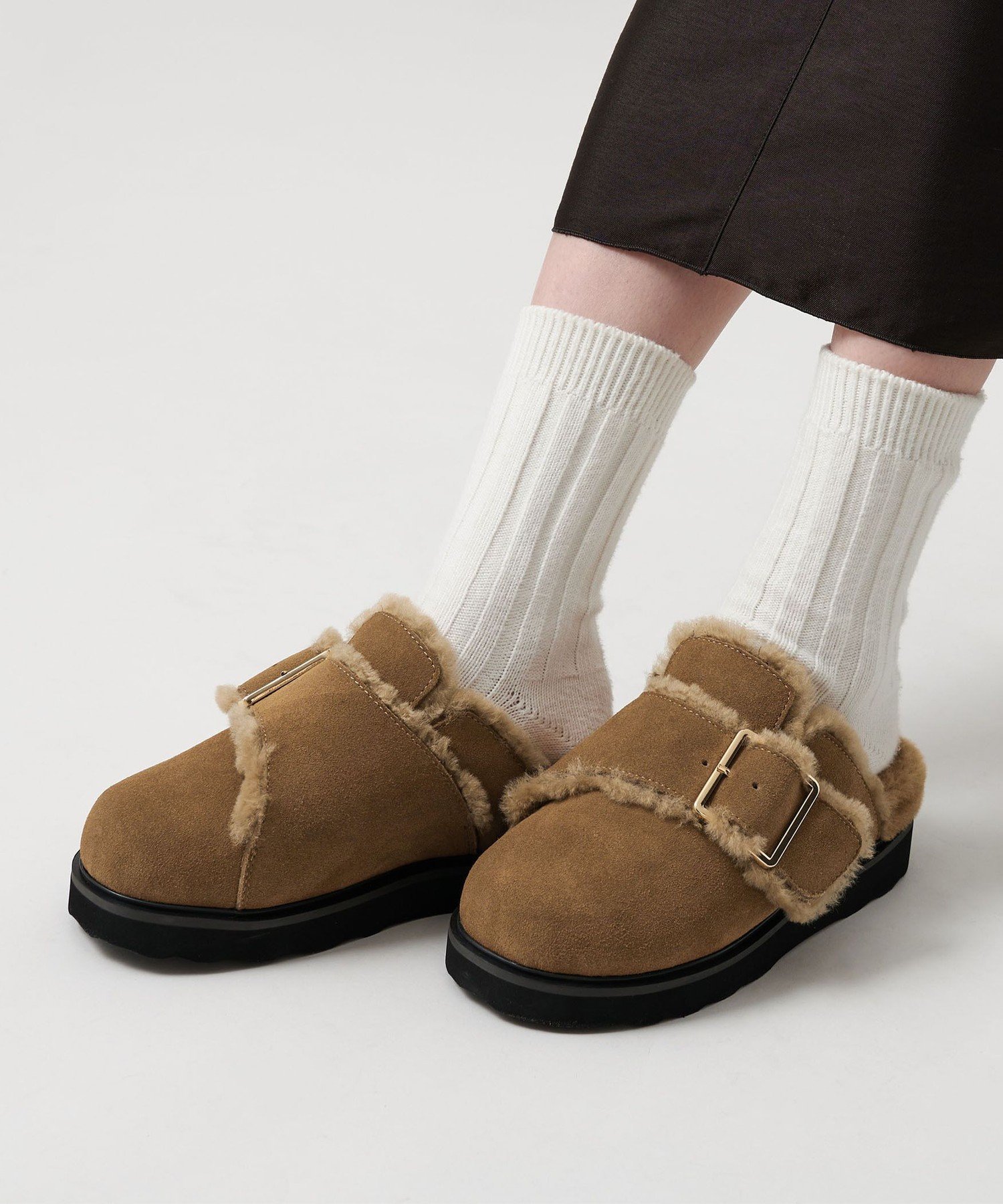 本日限定価格　未使用に近い　MOHI スエードビックベルト　ボストンサンダル38 BEAUTY&YOUTH UNITED ARROWS｜<MOHI>スエード ビッグベルト