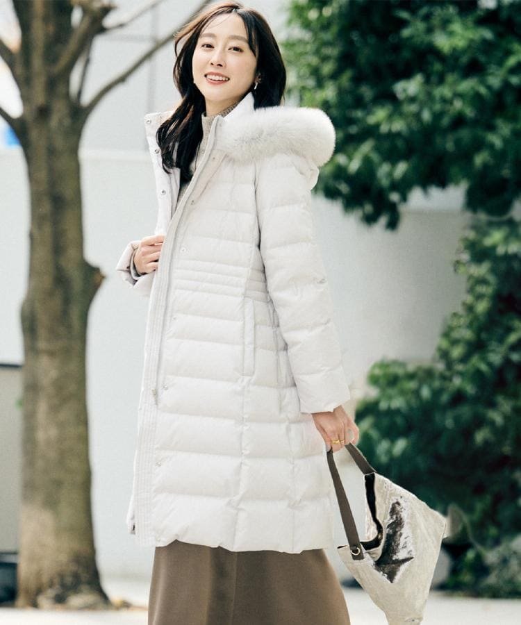 UNTITLED｜【はっ水機能/フード取り外し可/防寒】ロングダウンコート