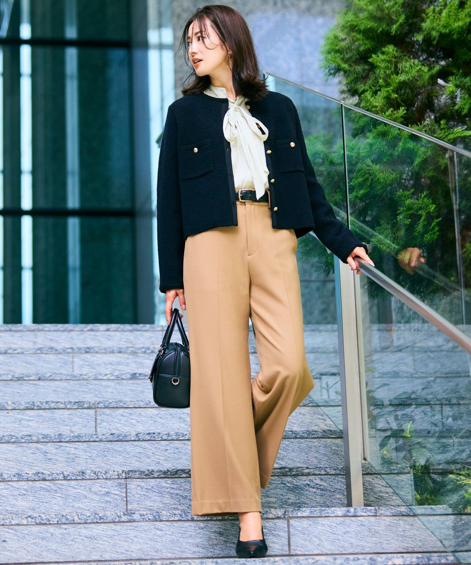 23区｜【洗える】ミニブークレニット カーディガン | Rakuten Fashion