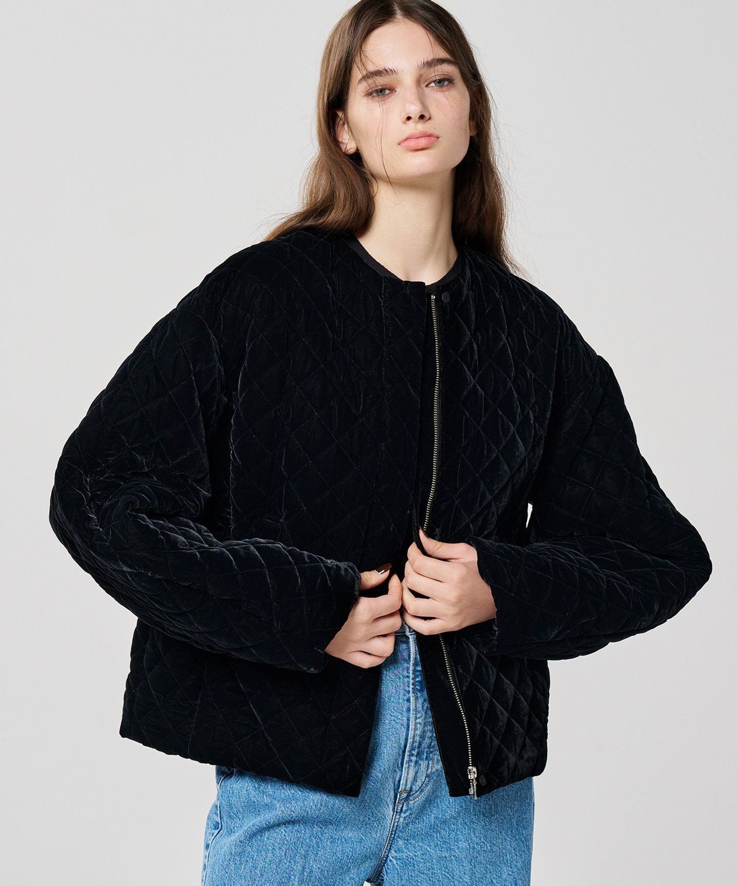 uncrave｜ベロア キルティング ブルゾン(uncrave WHITE) | Rakuten