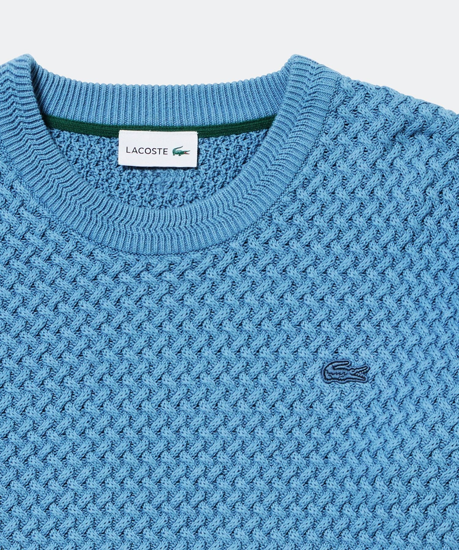 LACOSTE｜ローゲージ バスケット編み ニットクルーネックセーター