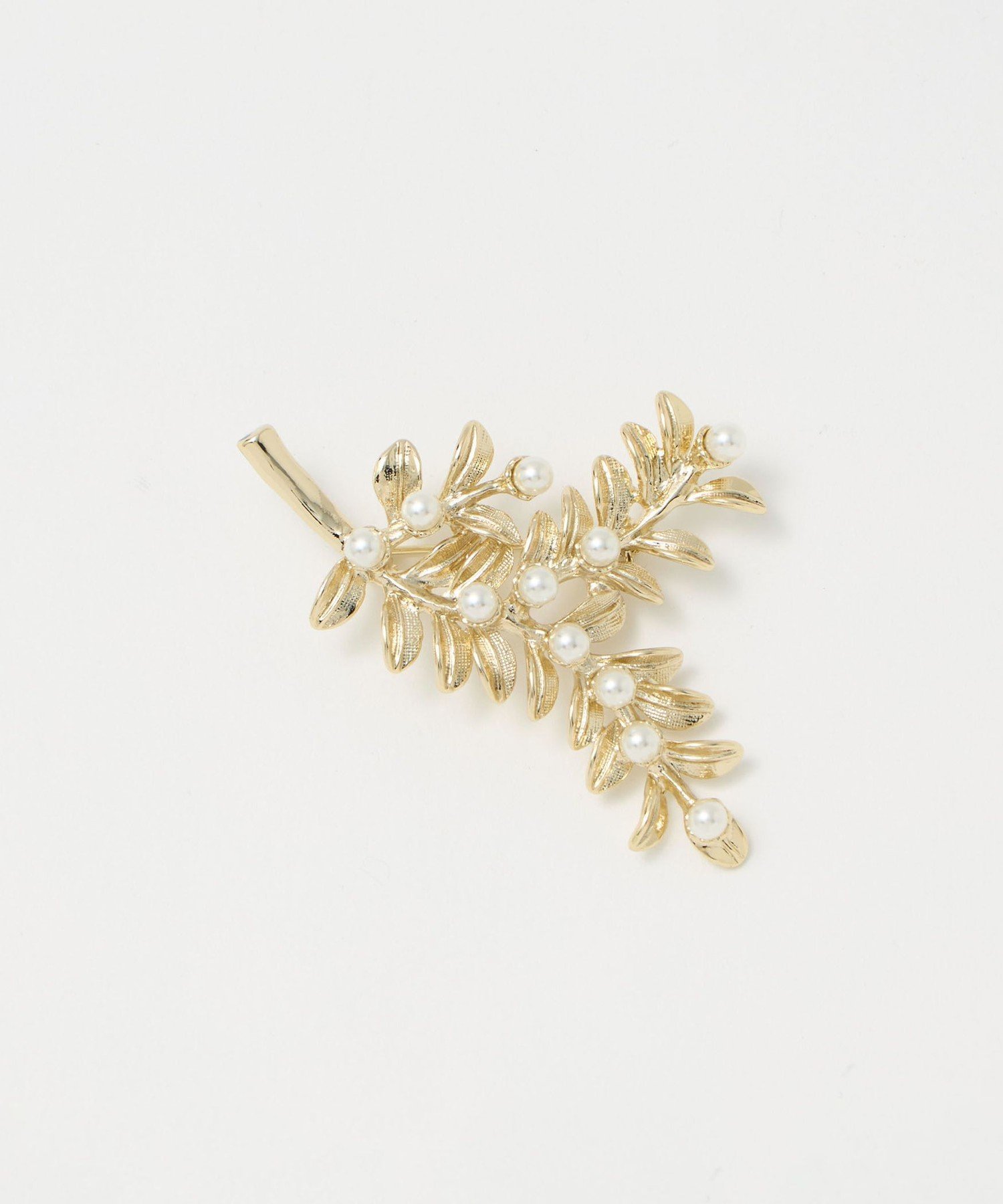 UNITED ARROWS green label relaxing｜リーフ&フェイクパール ブローチ