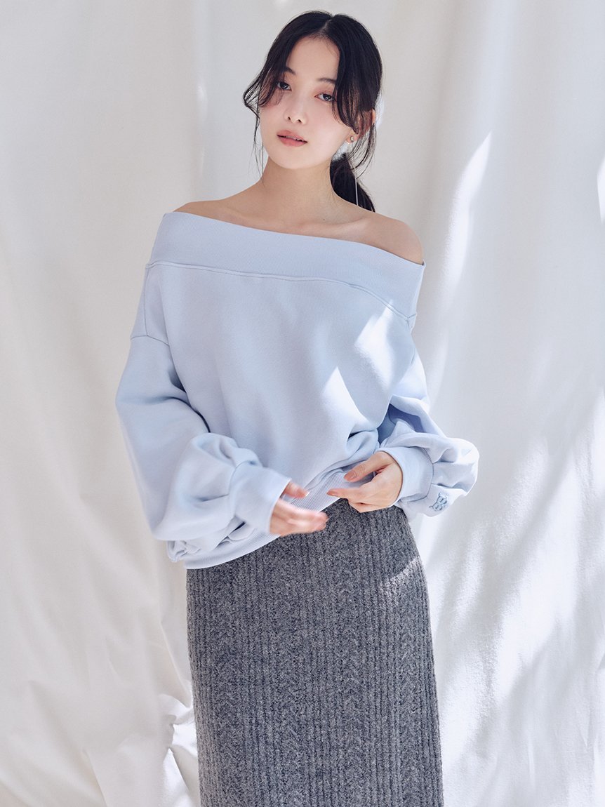 SNIDEL｜【WEB限定】ワンショルダーロゴスウェット | Rakuten Fashion