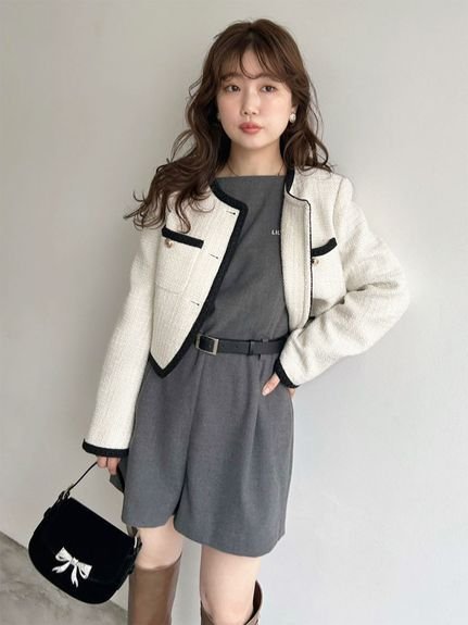 LILY BROWN｜ベルト付きミニロンパース | Rakuten Fashion(楽天