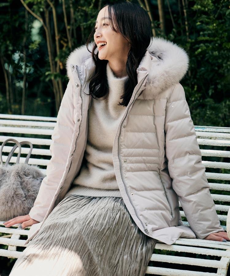 UNTITLED｜【はっ水機能/フード取り外し可】ミディダウンコート