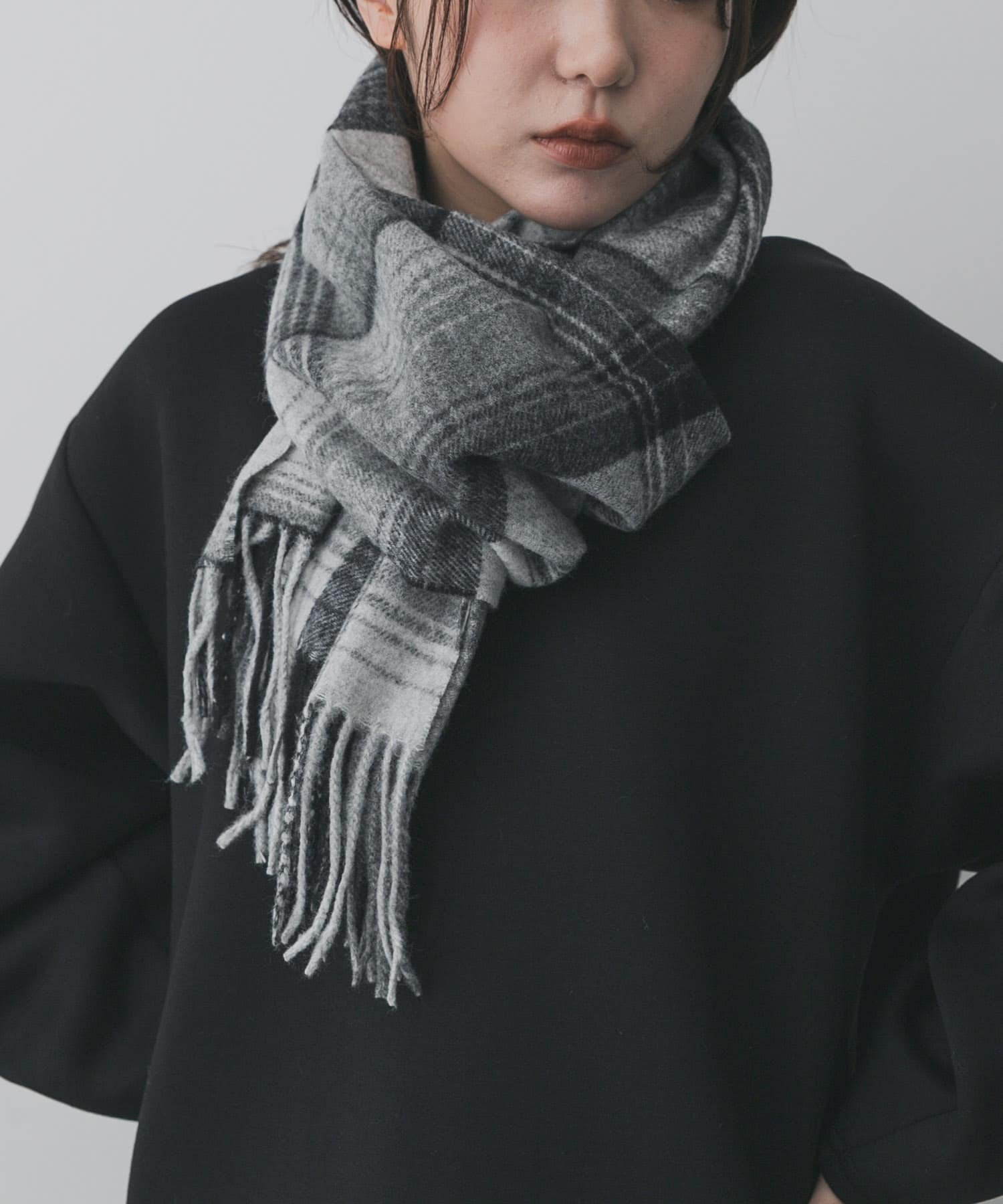 SENSE OF PLACE｜チェックフリンジストール | Rakuten Fashion(楽天