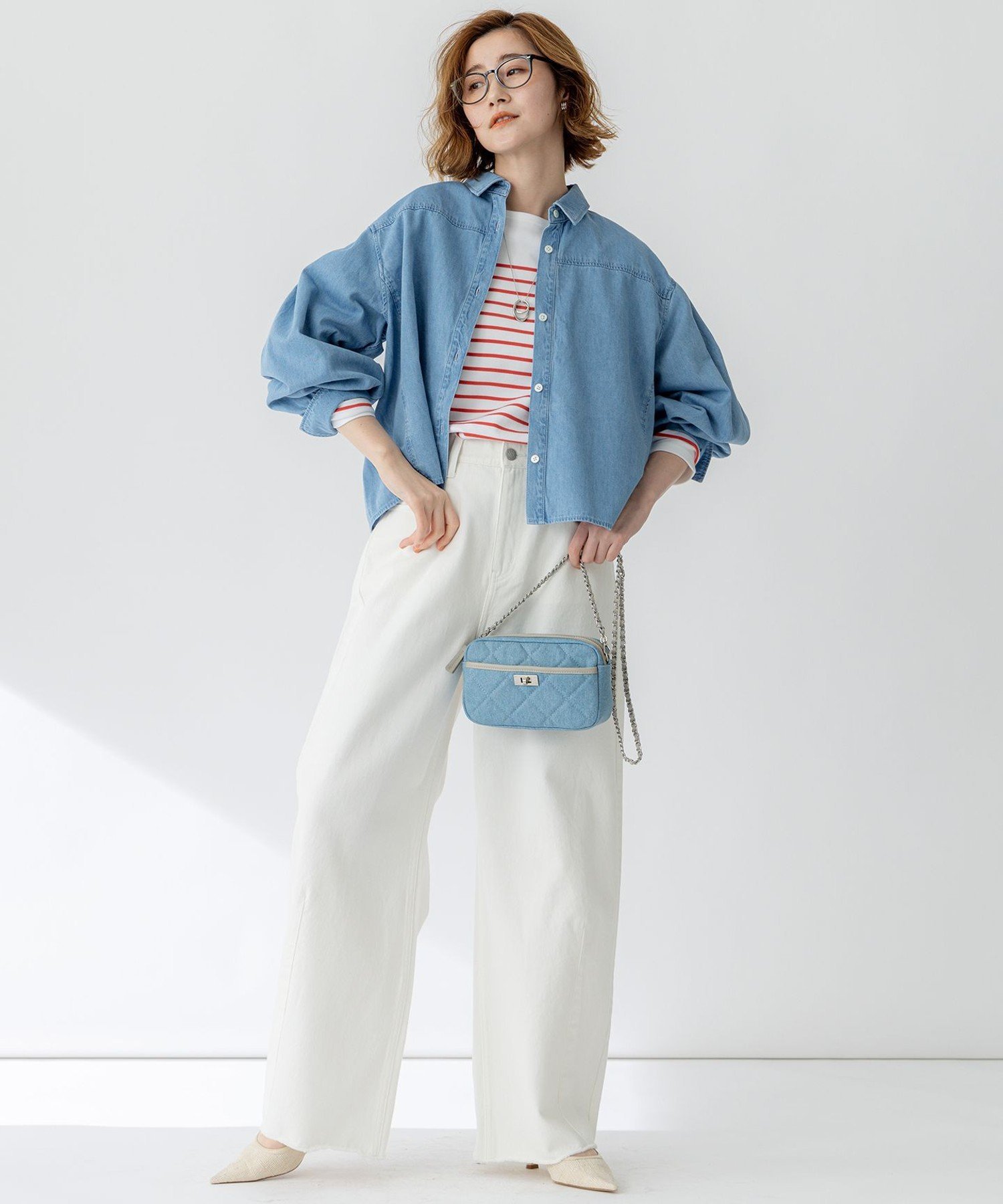 23区｜【Oggi3月号掲載/洗える】ライトダンガリー クロップド