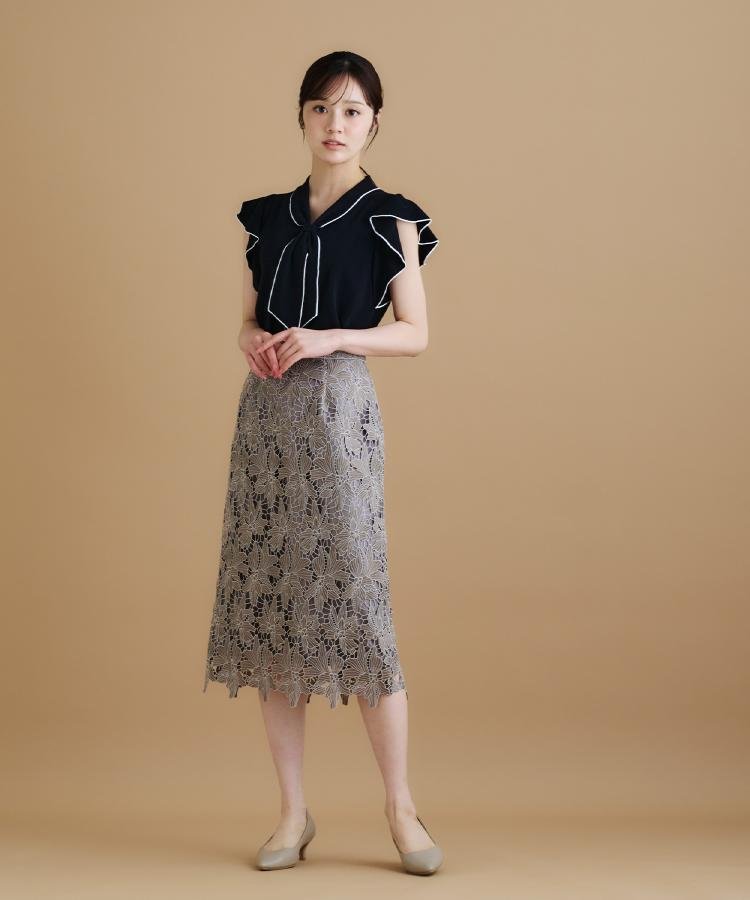 index｜《S-3Lサイズ》バイカラーレースタイトスカート【洗濯機洗い可