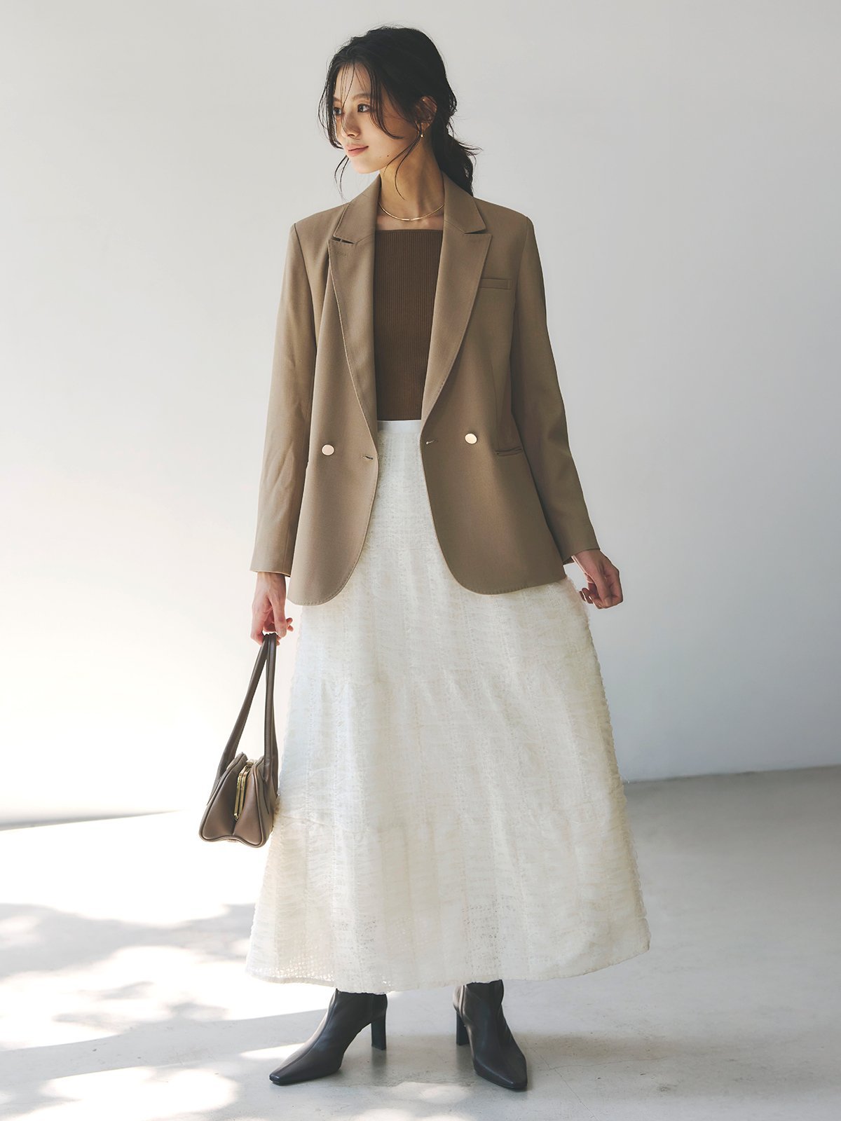 anuans｜シルクカシミアブレンドボートネックニット | Rakuten Fashion