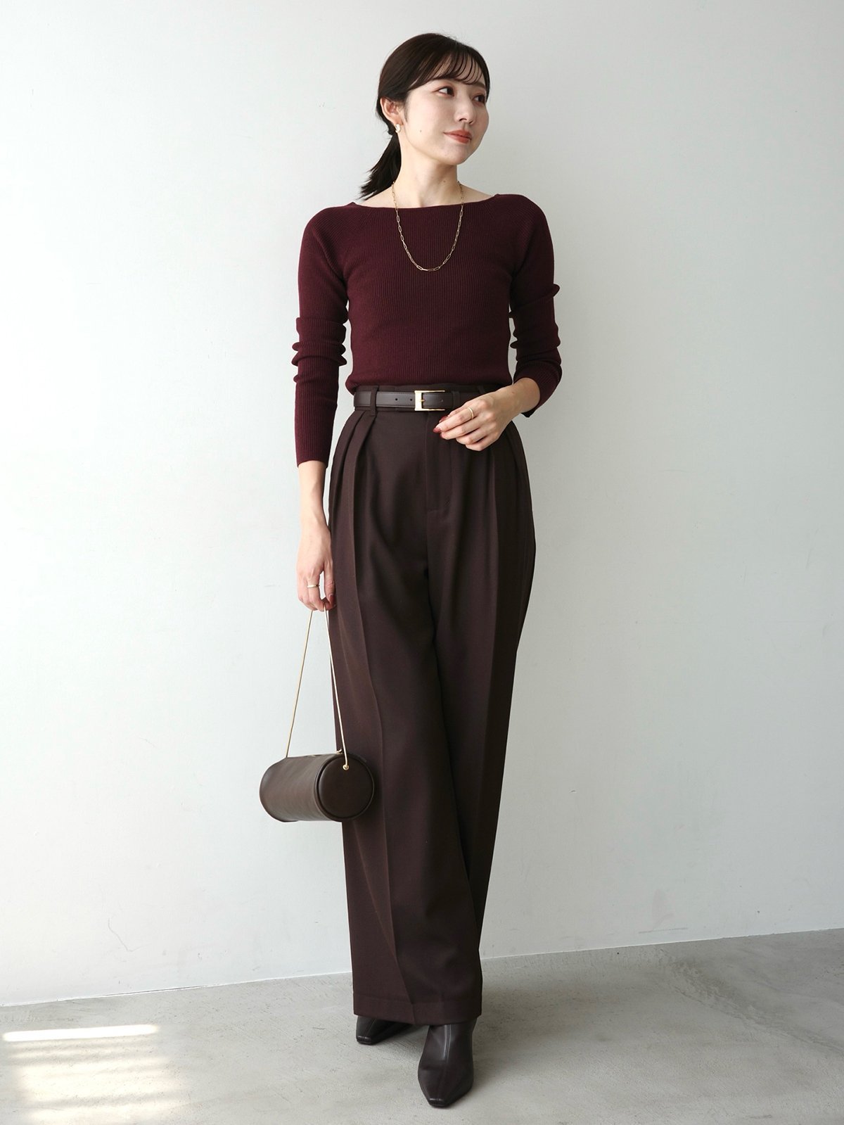 anuans｜シルクカシミアブレンドボートネックニット | Rakuten Fashion