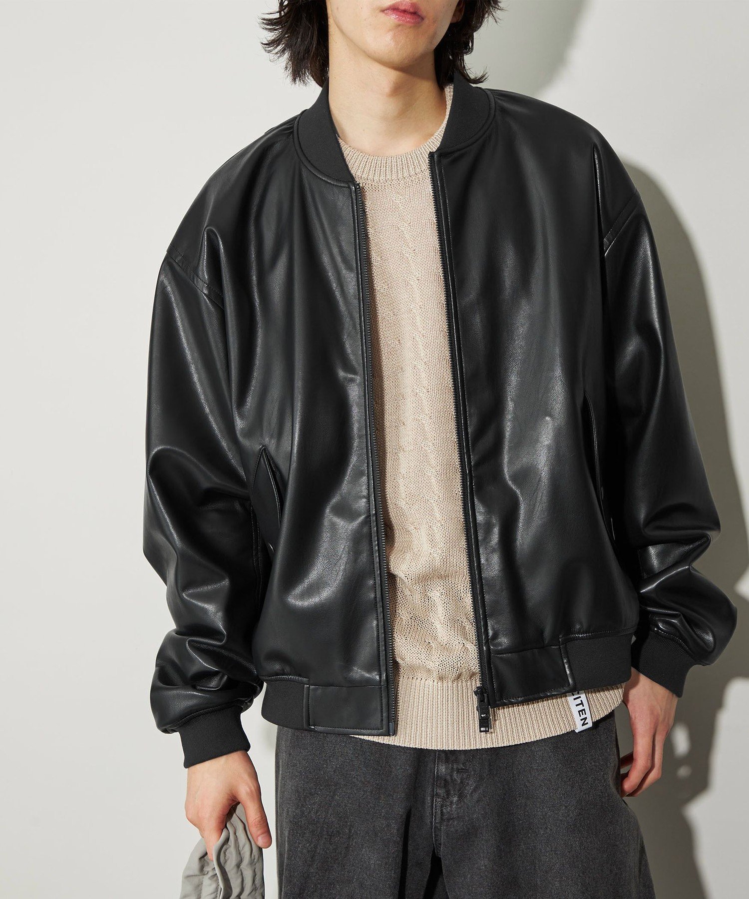 CITEN レザージャケット CITEN＞レザーライクブルゾン